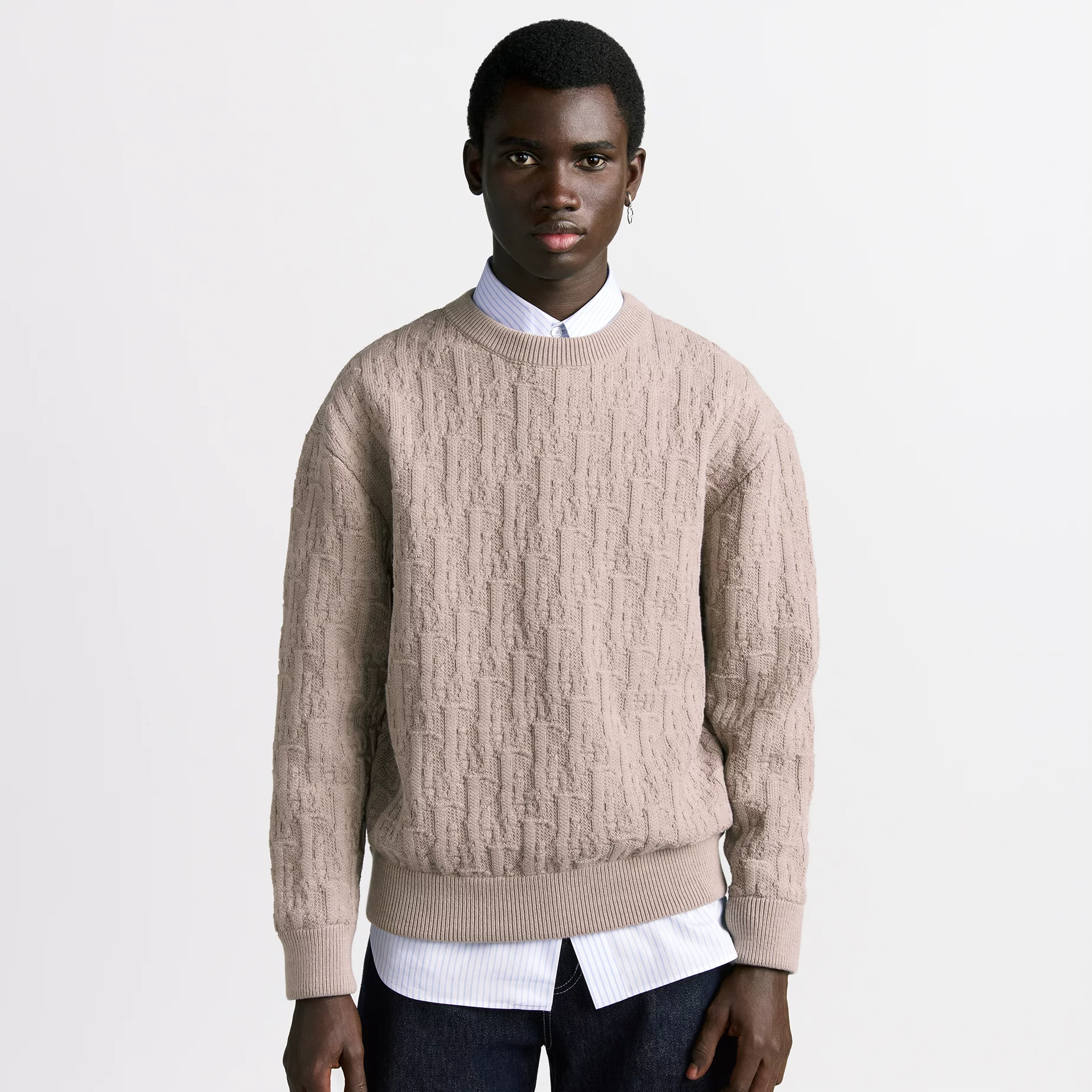 NIGO Dior Men's Spring And Fall Letter Jacquard Knit Round Neck Long Sleeve Sweater #nigo76645