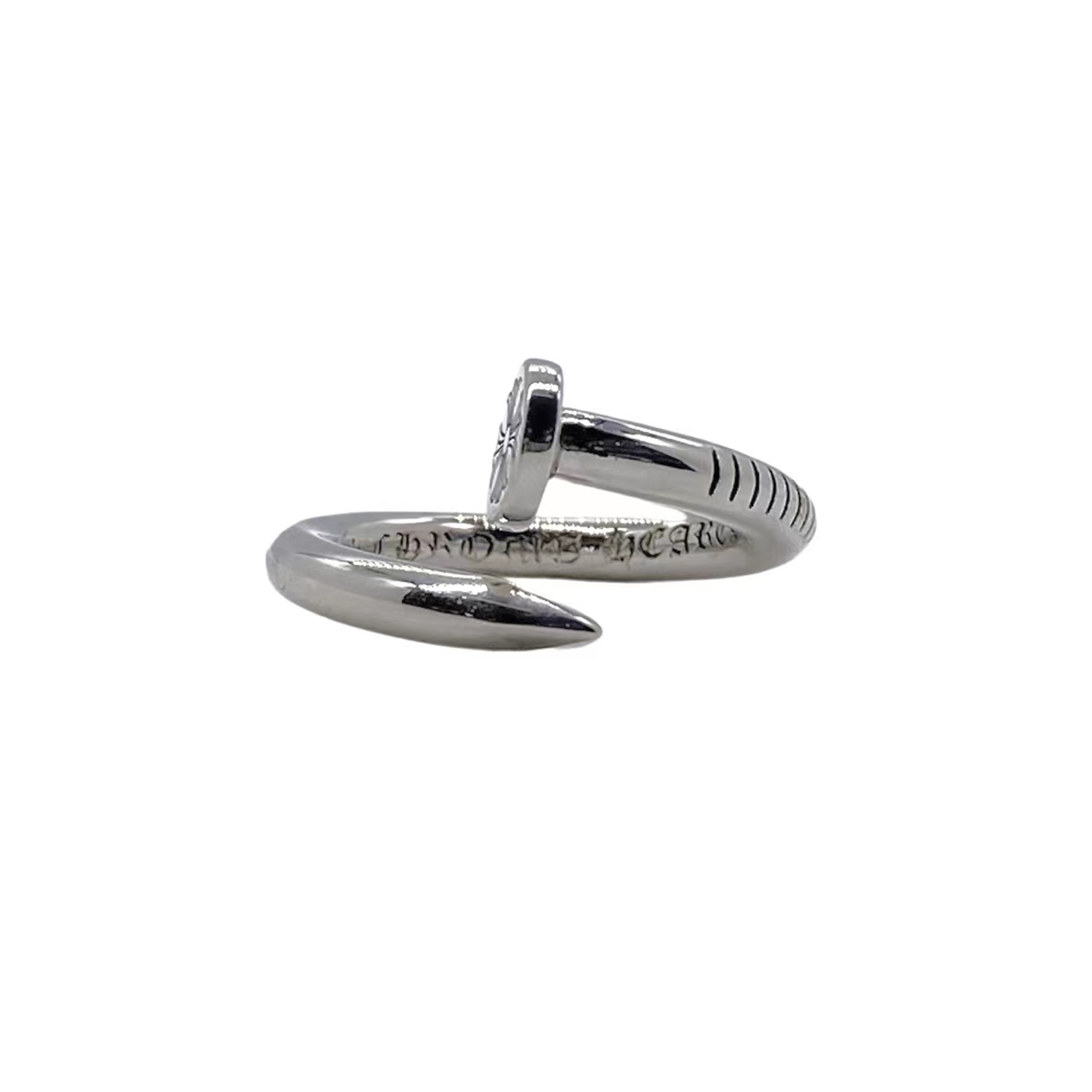 NIGO Chrome Hearts Men's Women's Vintage Aged Flat Nail Open End Ring Letter Logo Rings High Street Hip Hop Rock Trend Accessories Jewellery #nigo76652