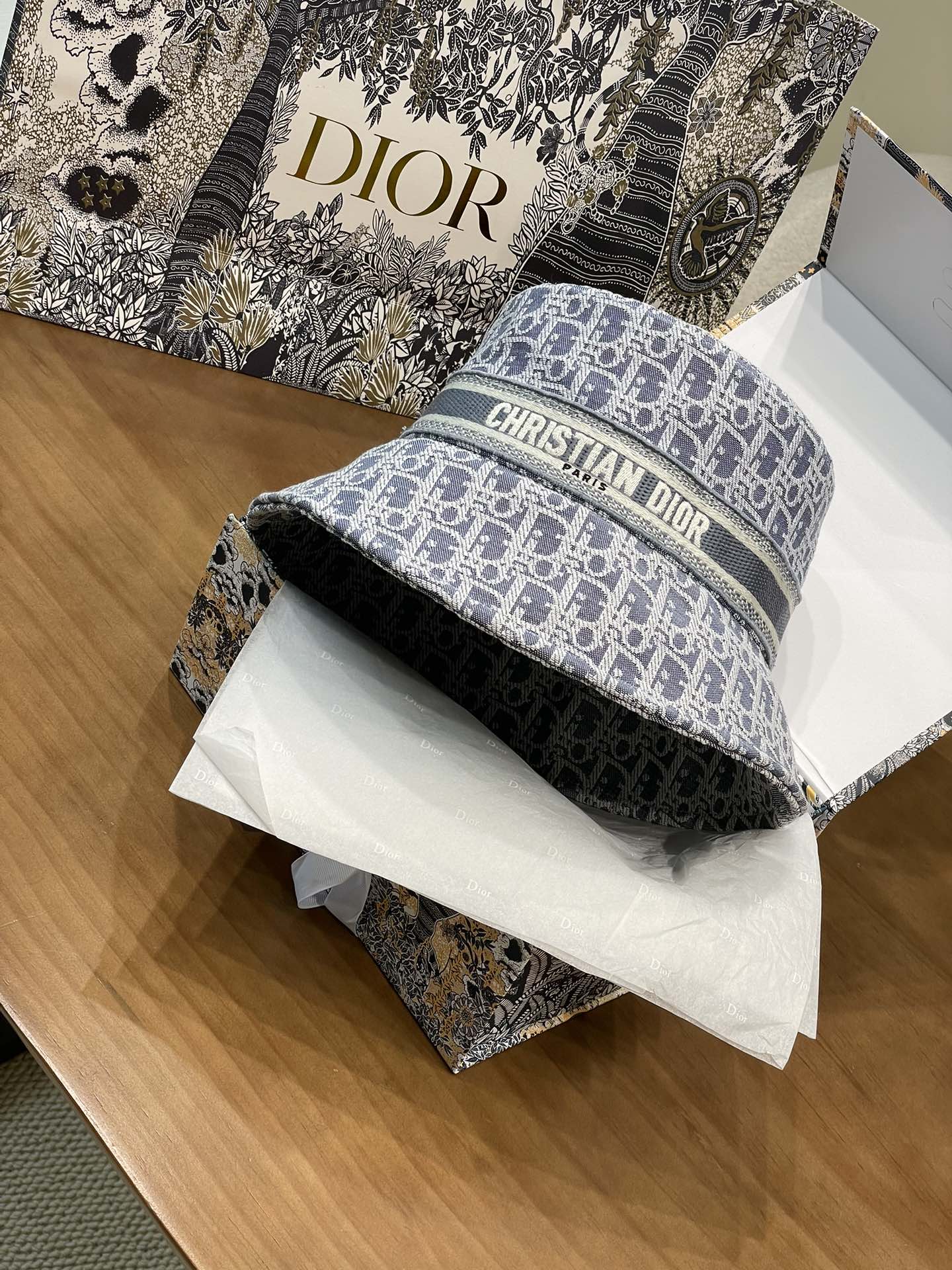 NIGO Dior D-Bobby Women's Monogrammed Printed Fisherman's Hat Narrow Brim Bucket Hat Cap #nigo76669