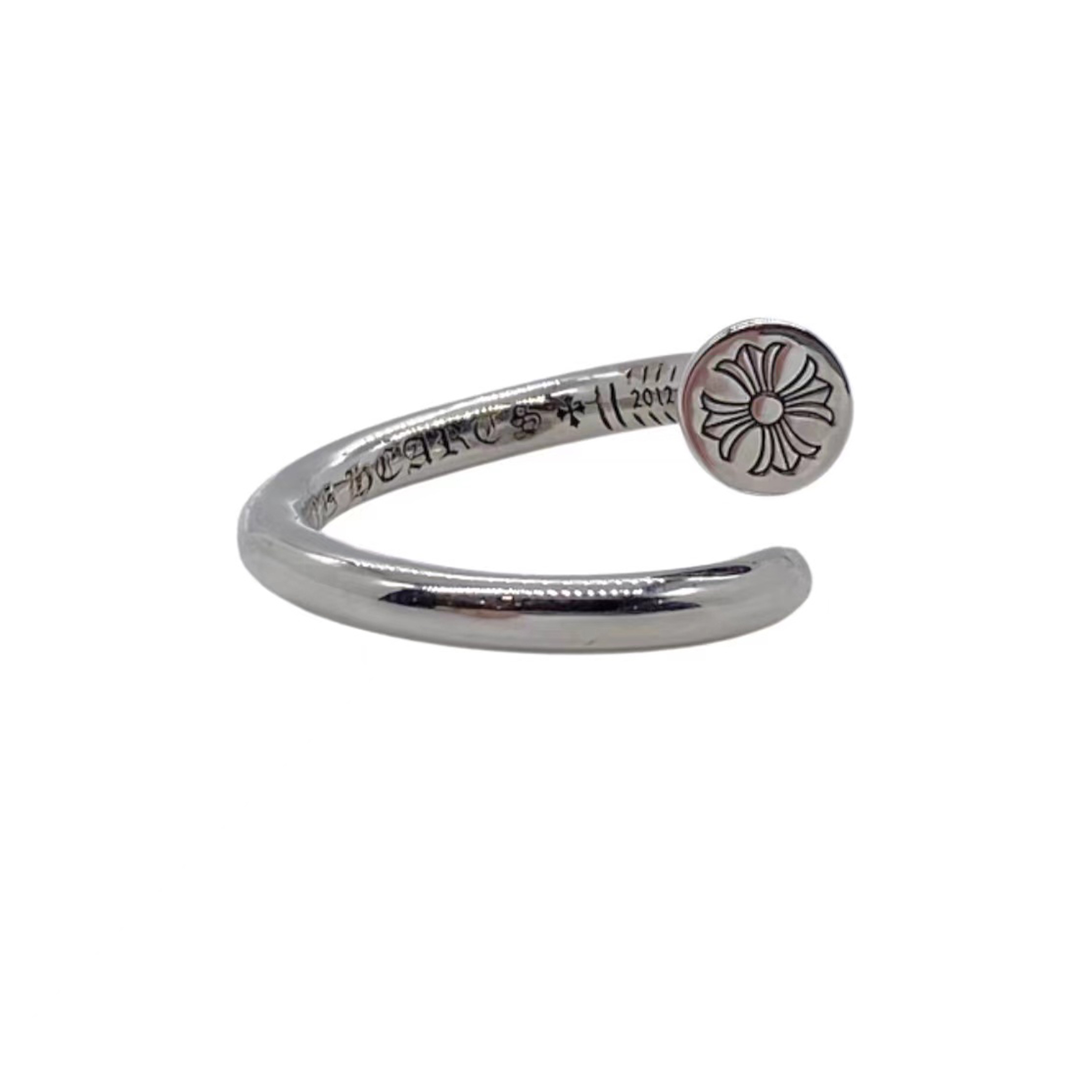 NIGO Chrome Hearts Men's Women's Vintage Aged Flat Nail Open End Ring Letter Logo Rings High Street Hip Hop Rock Trend Accessories Jewellery #nigo76652