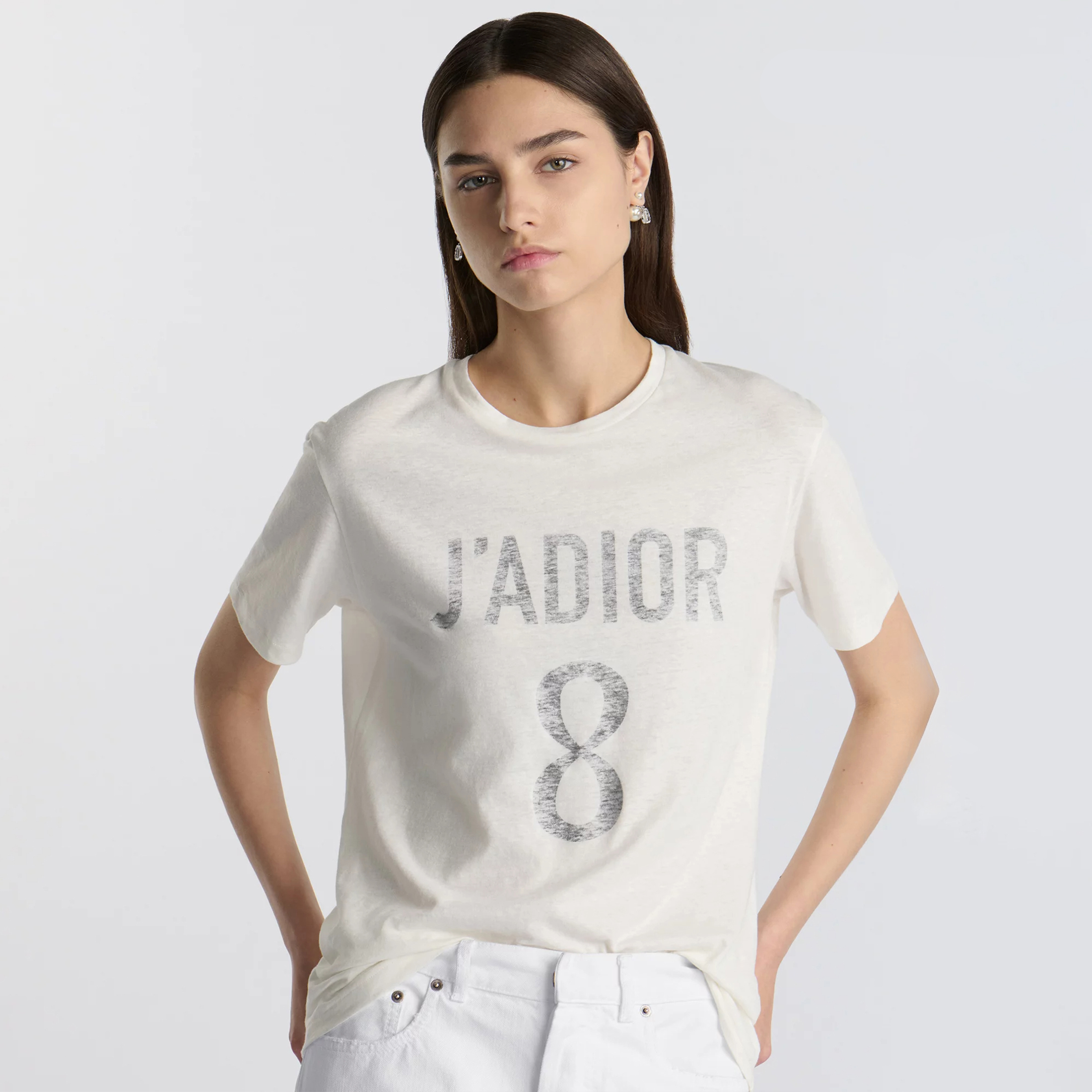 NIGO Dior Women's Spring/summer Black Cotton and Linen Blend Plain Knit Fabric J'Adior 8 Letter Women's Fashion Trend Casual Round Neck Short Sleeve T-shirt Ngvp #nigo1587