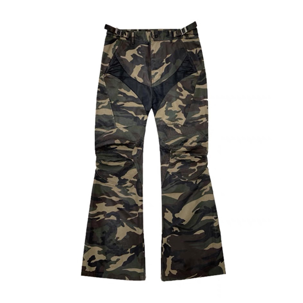 NIGO GRAILZ Project G/R Men's Straight Leg Zipper All Season Cotton Micro Camouflage Brushed Wax Knee Patchwork Casual Trousers Pants Ngvp #nigo1529
