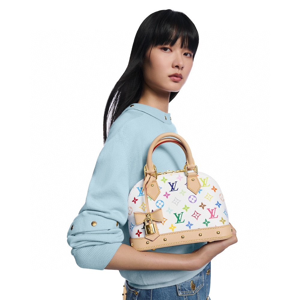 NIGO Louis Vuitton LV x TM ALMA BB Women's Letter Printed Zipper Closure Removable Shoulder Strap Calfskin Shoulder Crossbody Handbag Bag Bags #nigo76676