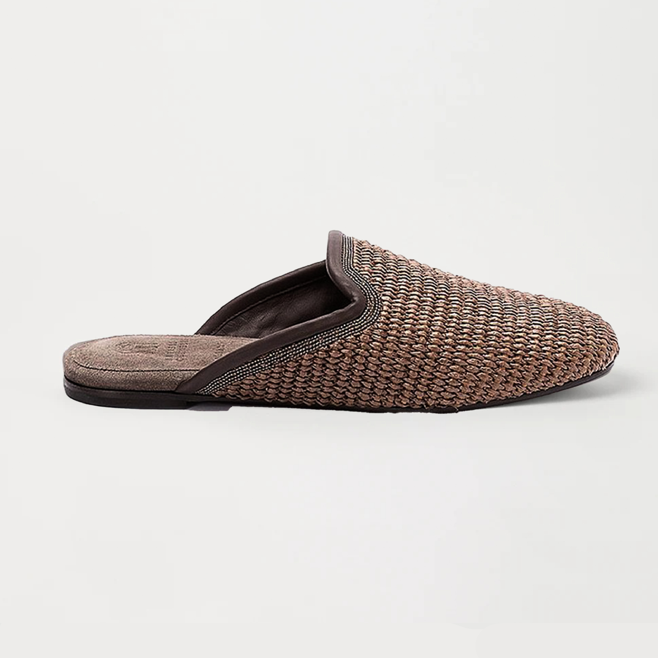 NIGO Brunello Cucinelli Techno Raffia Slippers With Precious Trim Women's Fashion Breathable Casual Shoes Comfortable Flat Heel Sandals 2cm Ngvp #nigo1589
