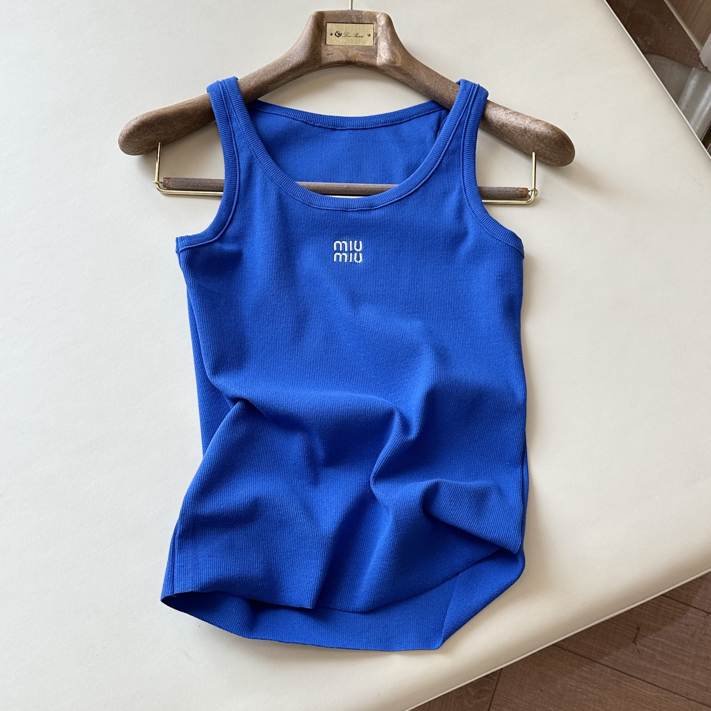 NIGO MiuMiu Women's Summer Solid Color Letter Print Round Neck Sleeveless Tank Top Vest #nigo76684