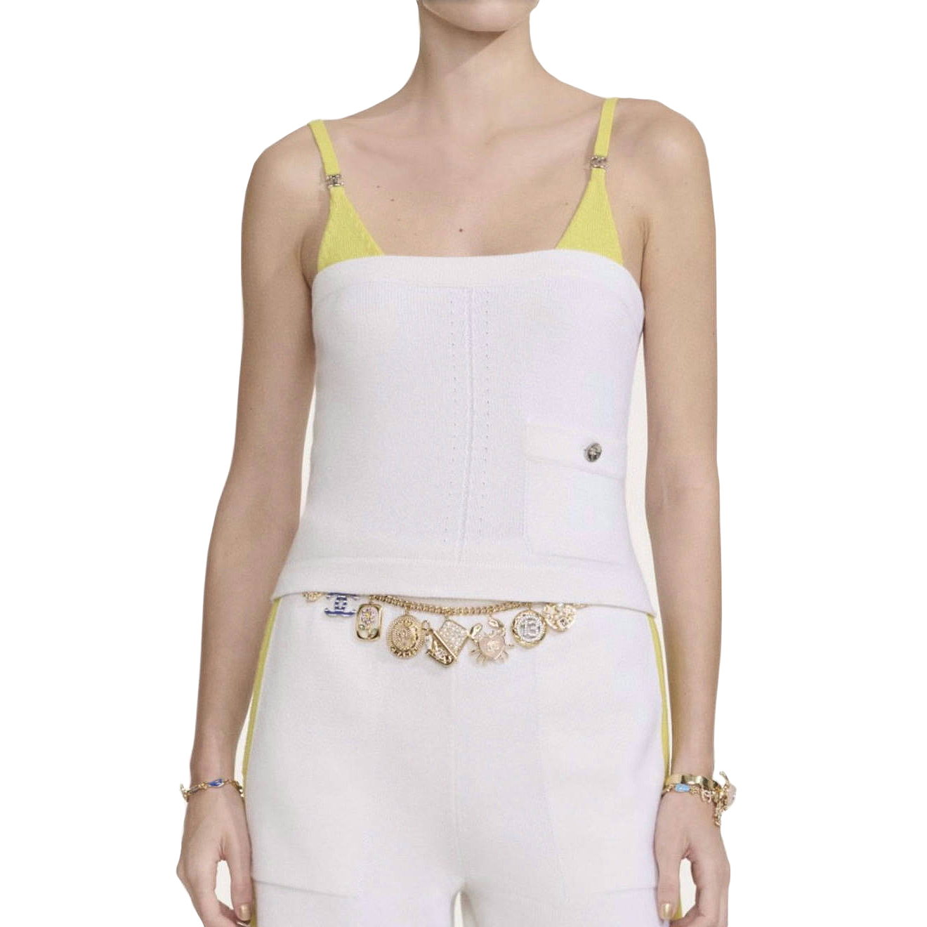 NIGO Chanel Women's Spring And Autumn Logo Colorblocking Knit Top Fashion Camisole #nigo76687