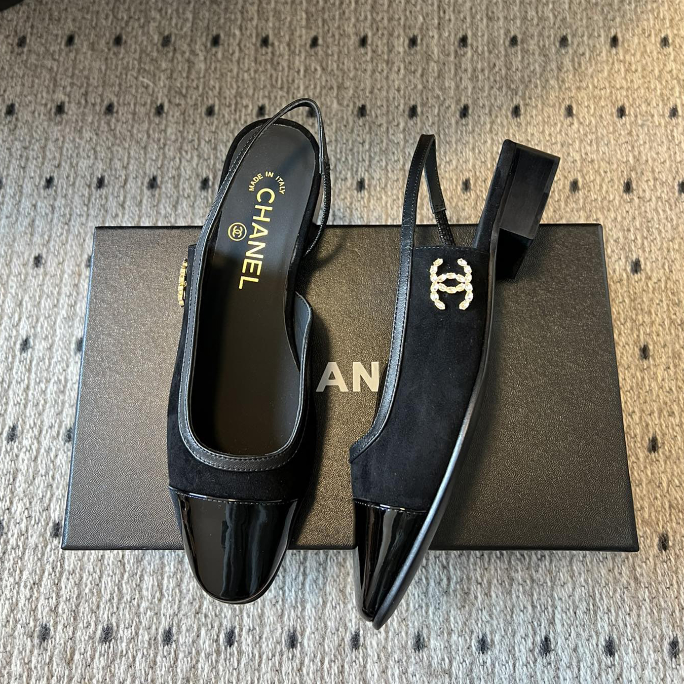 NIGO Chanel Women's Spring Summer Solid Colour Suede Leather Round Toe Ballet Sandal Shoes #nigo76711
