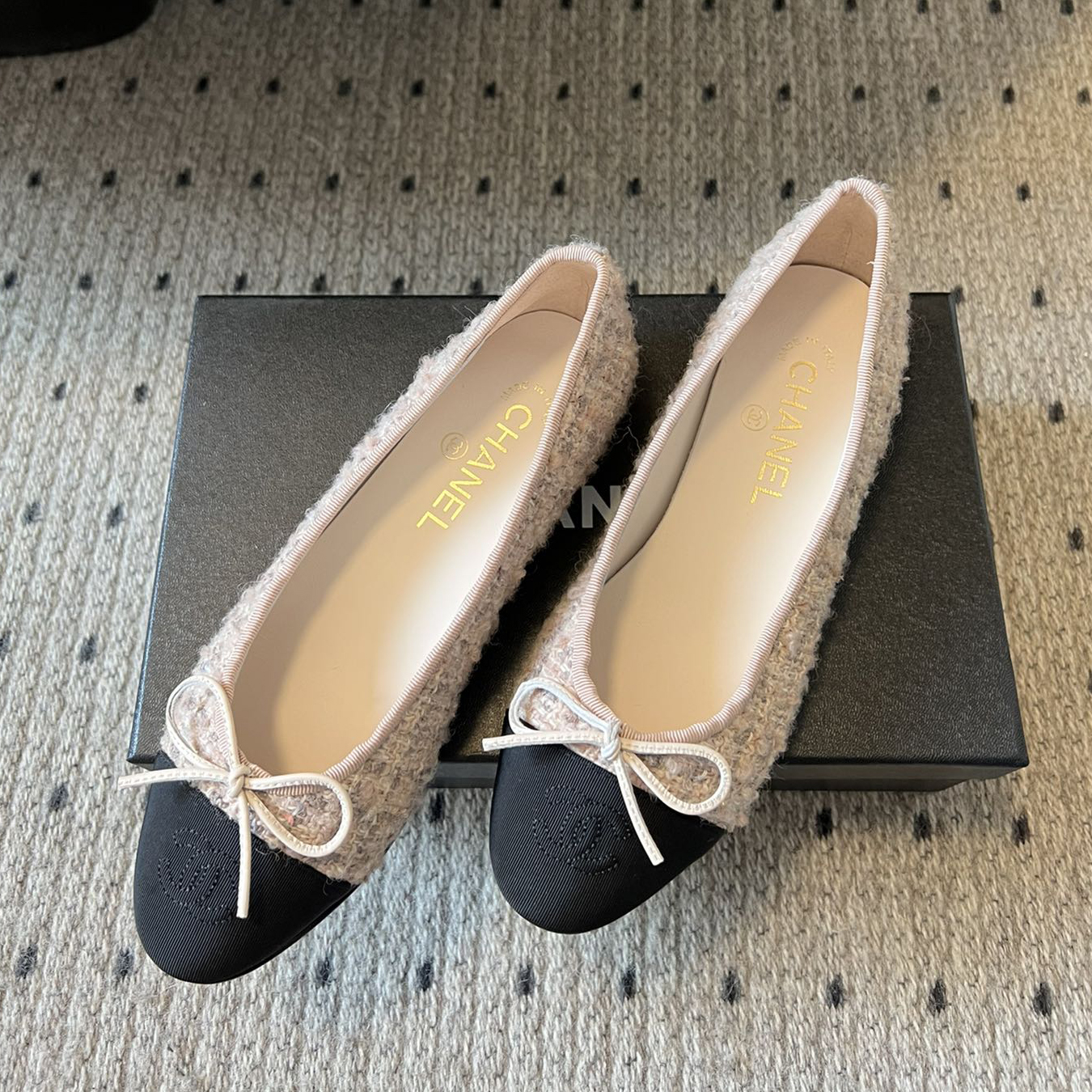 NIGO Chanel Women's Spring Summer Solid Colour Tweed Round Toe Ballet Sandal Shoes #nigo76699