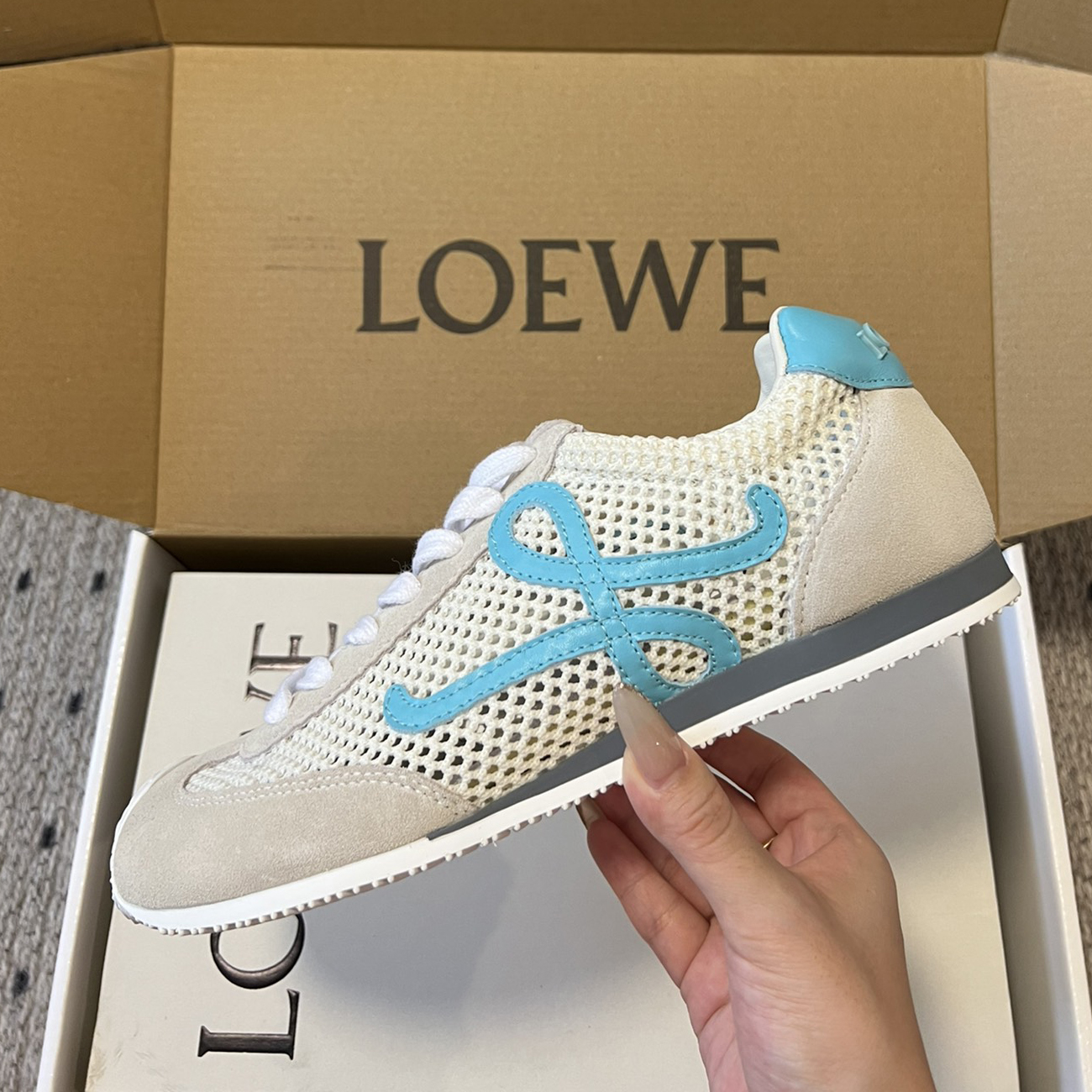 NIGO Loewe Men's And Women's Summer Mesh Breathable Colour Blocking Low Top Lace Up Casual Shoes #nigo76712