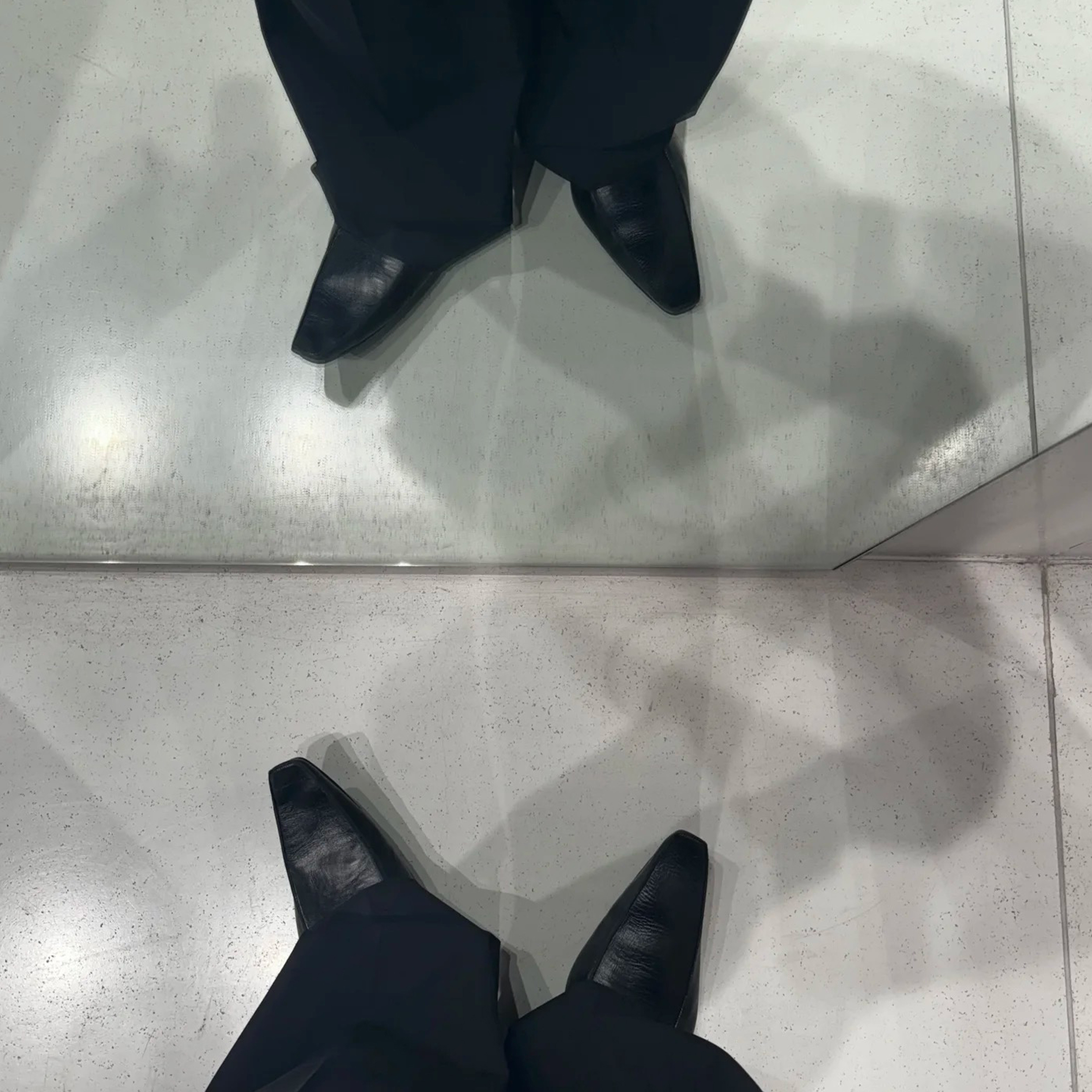 NIGO Balenciaga Men's Spring Summer Square Pointed Toe Cow Leather Shoes Horseshoe Heel High Street Trend Warped Toe Loafers Ngvp #nigo1591