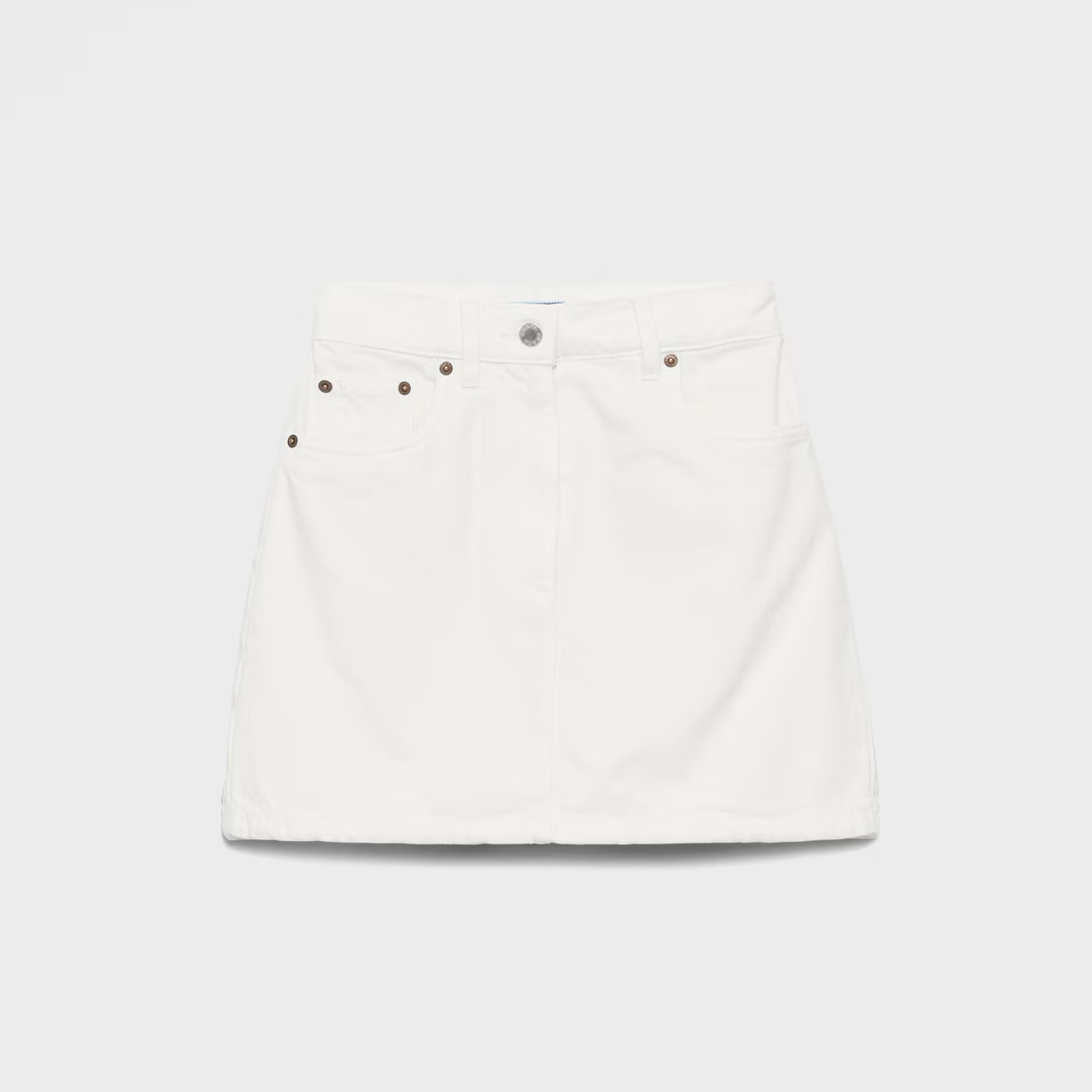 NIGO Prada Women's Summer Solid Colour Triangle Label Decoration Simple Casual Denim Shorts #nigo76692