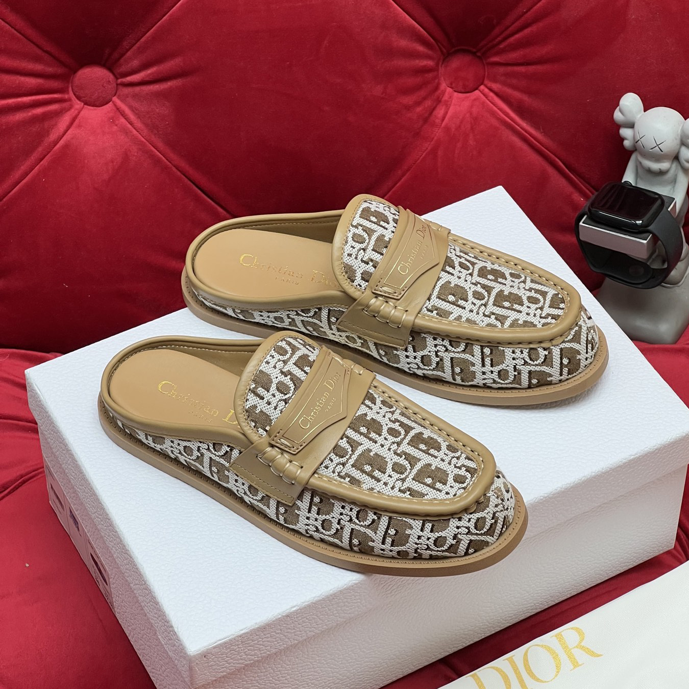 NIGO Dior Women's Spring Summer Solid Colour Letter Printed Sheepskin Lined Slippers Sandals Shoes #nigo76689