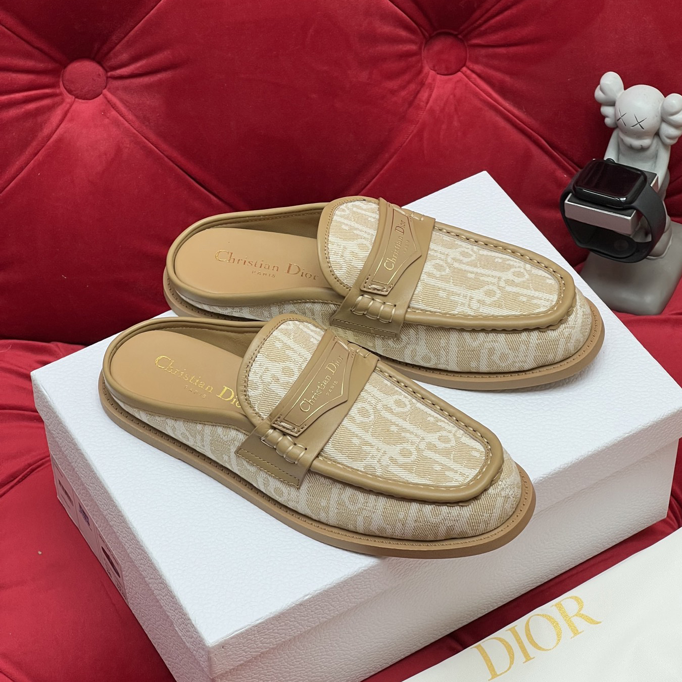 NIGO Dior Women's Spring Summer Solid Colour Letter Printed Sheepskin Lined Slippers Sandals Shoes #nigo76689
