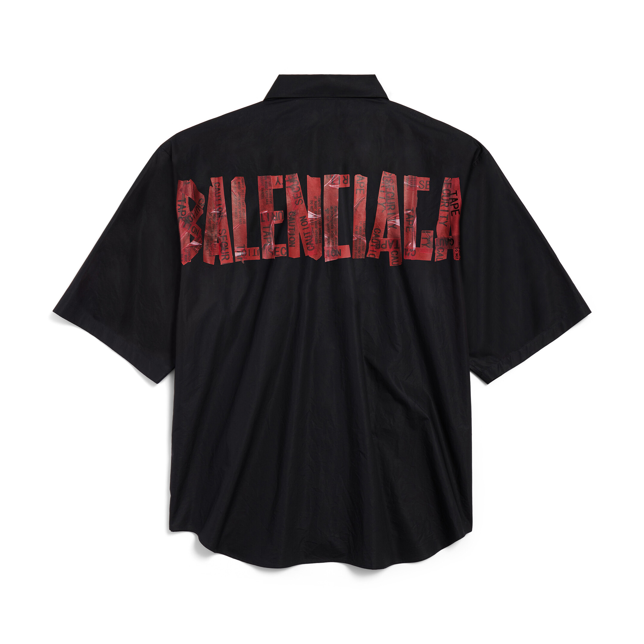 NIGO Balenciaga Men's Summer Solid Tape Letter Print Single Breasted Short Sleeve Shirt #nigo76698