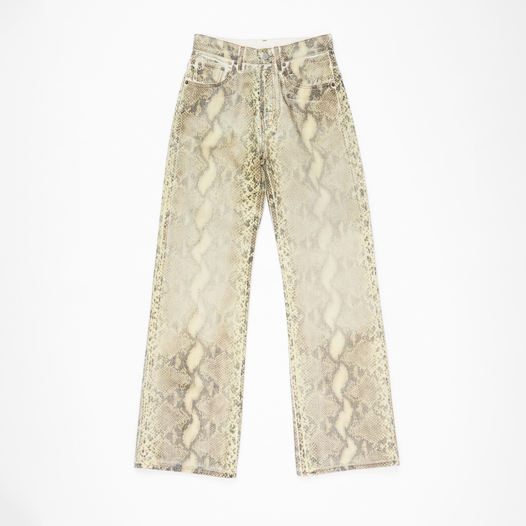 NIGO Acne Studios Women's Four Seasons Python Print Mid Waist Loose Cotton Micro Raglan Denim Pants Ngvp #nigo1544