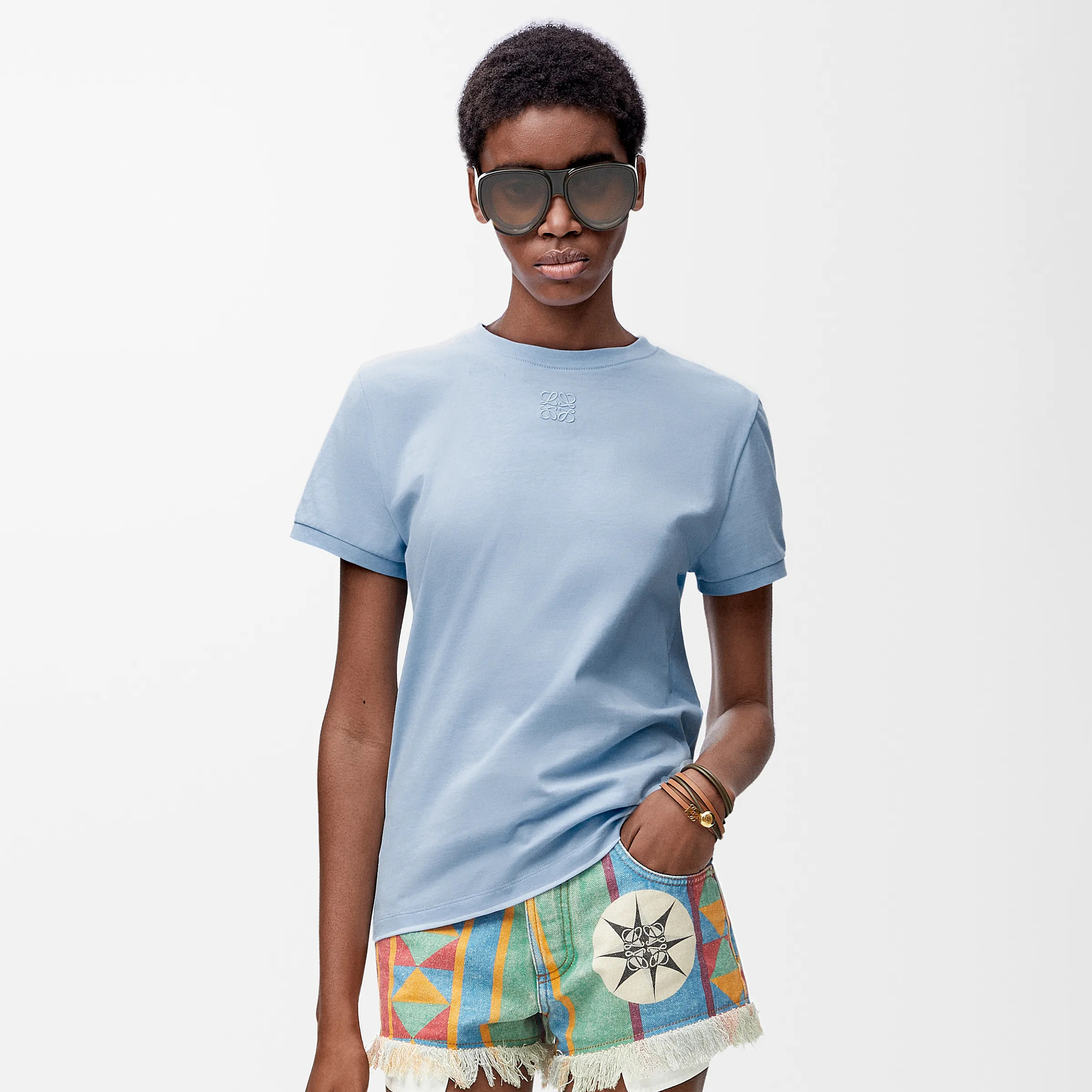 NIGO Loewe Women's Summer Solid Colour Back Hollow Lace Round Neck Short Sleeve Cotton T-Shirt #nigo76716