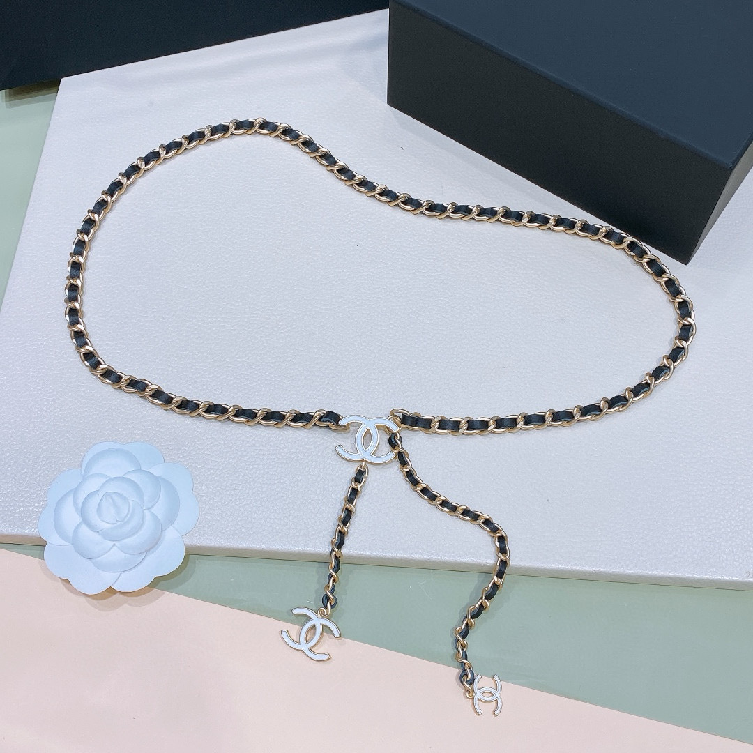 NIGO Chanel Women's Chain Belt Logo Metal Leather Chain Fashion Temperament Luxury Belt Jewelry Accessories #nigo81238