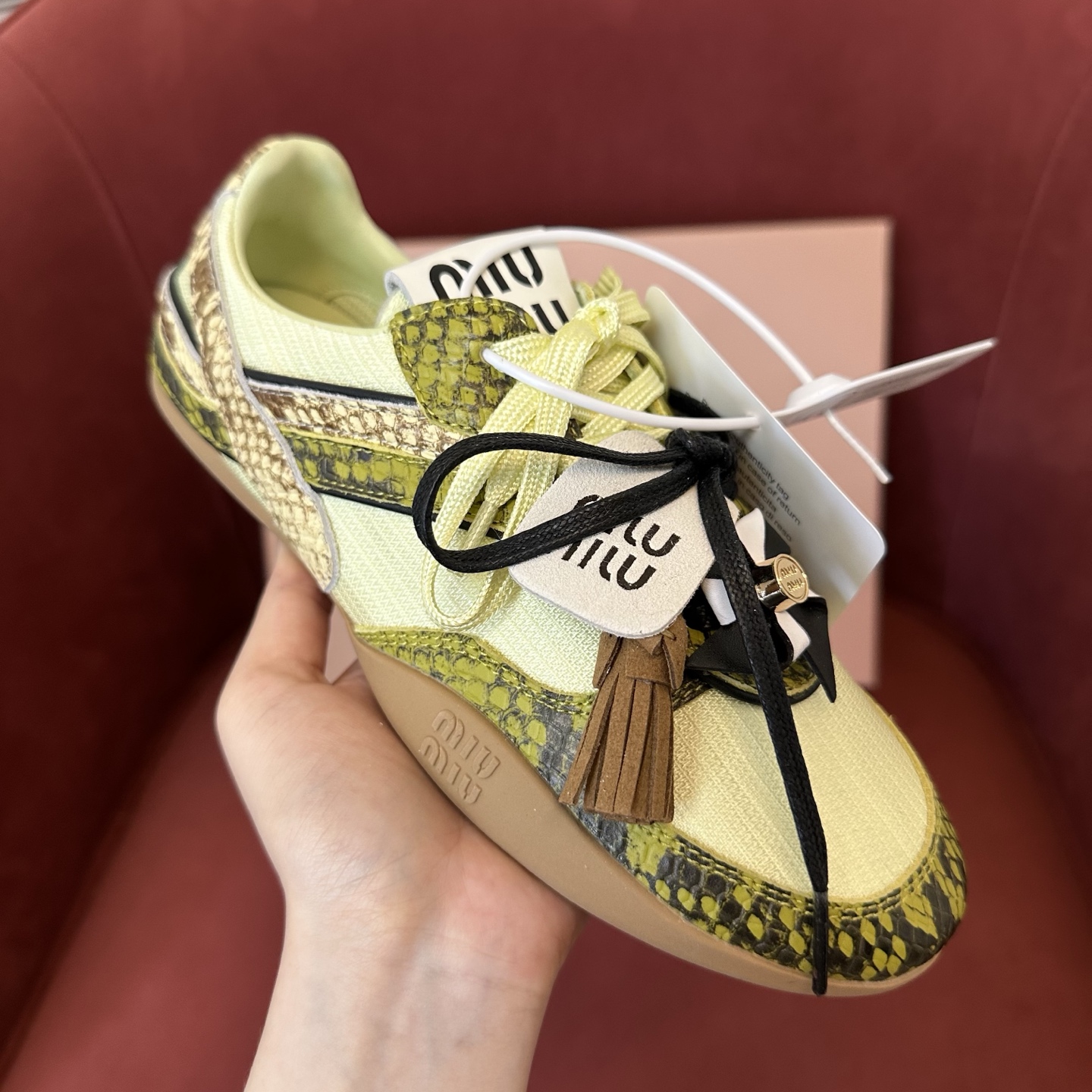 NIGO MiuMiu Women's Colourblocking Frosted Cowhide Low Top Lace Up Flat Derby Shoes #nigo76735