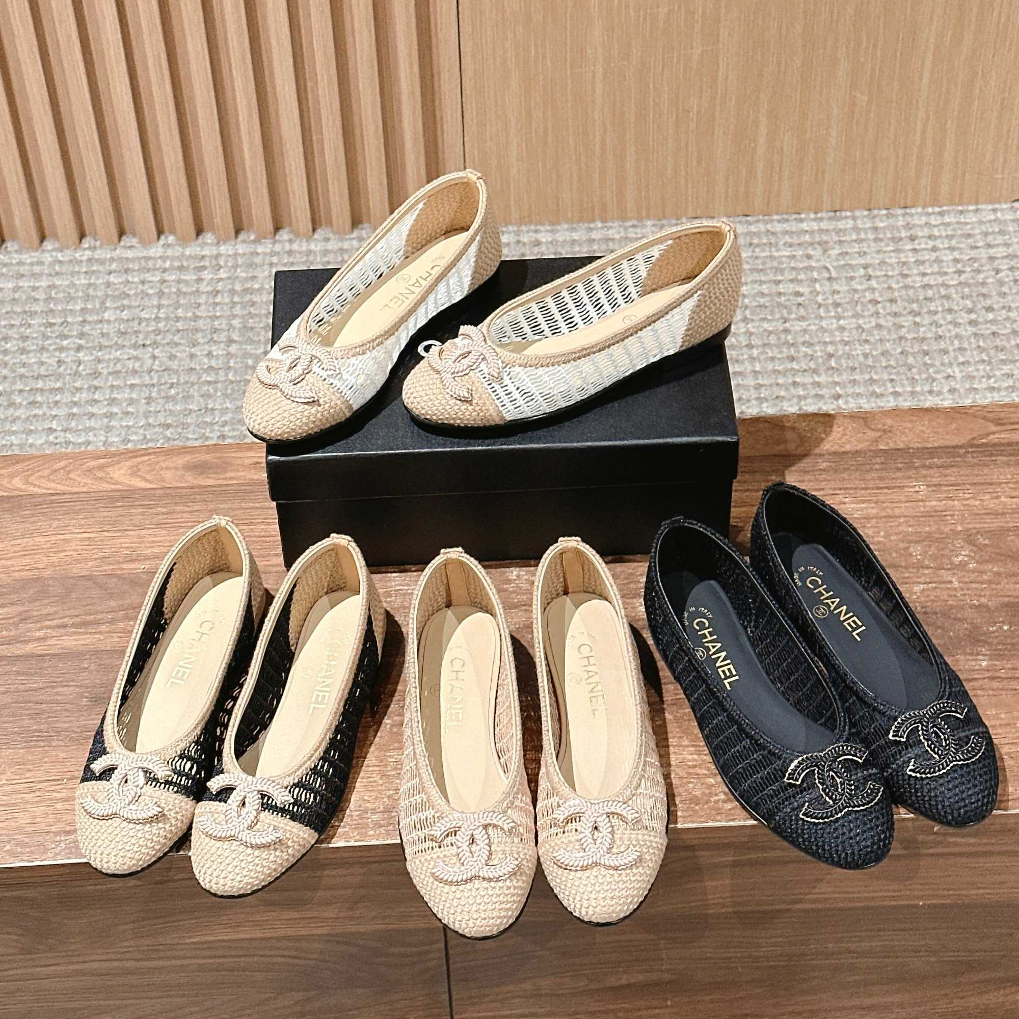 NIGO Chanel Women's Summer Solid Colour Mesh Ballet Flat Simple Dance Shoes #nigo76748