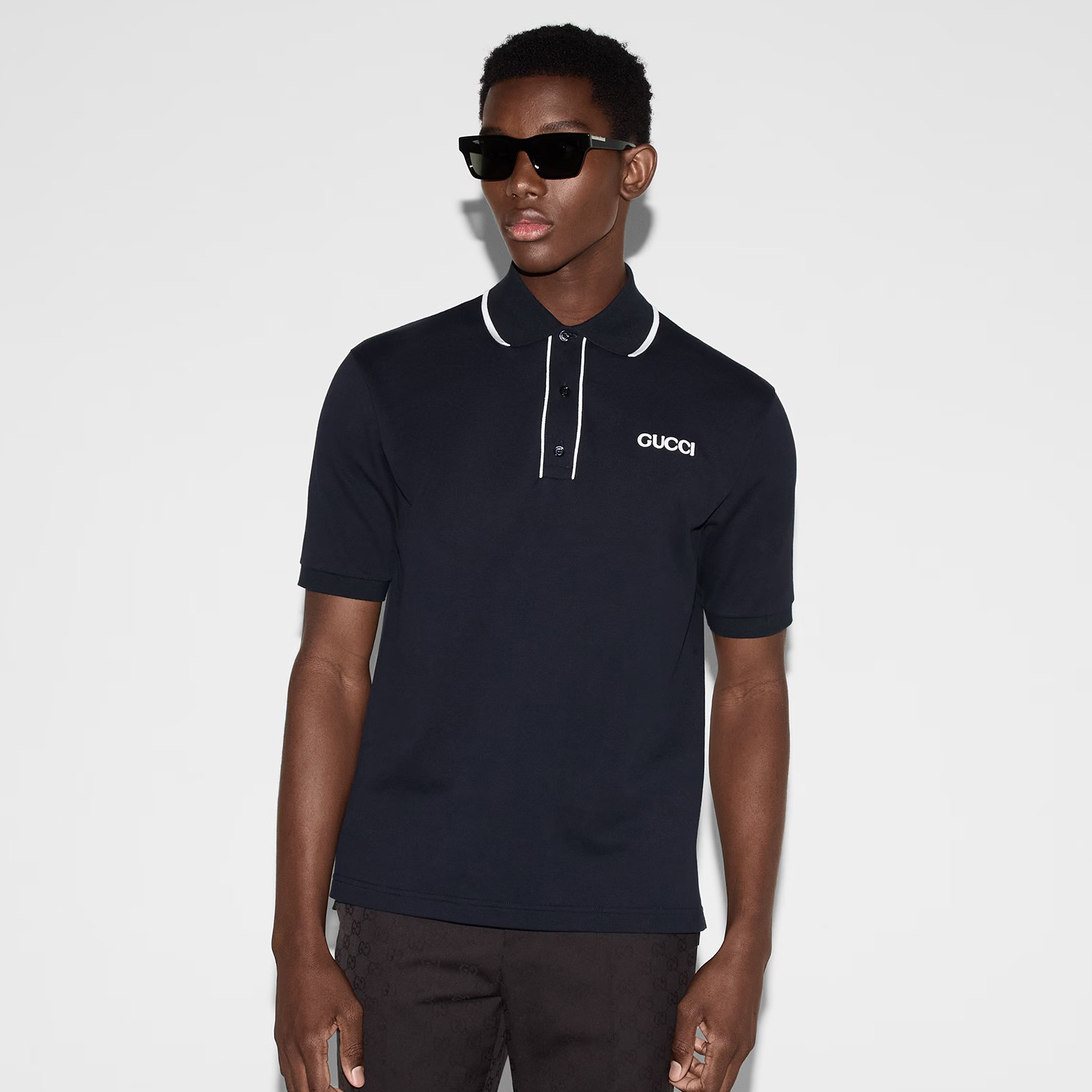 NIGO Gucci Men's Summer Solid Colour Logo Printed Stripe Polo Neck Short Sleeve T-Shirt #nigo76733