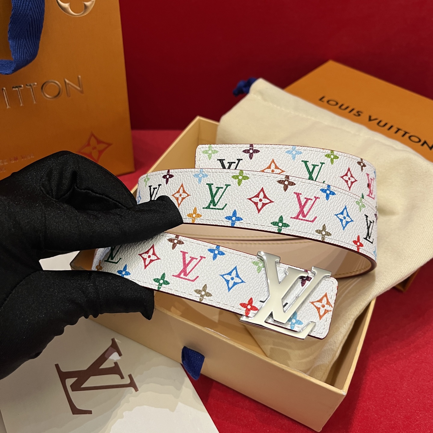 NIGO Louis Vuitton x TM Women's Logo Printed Solid Color Reversible Belt Jewelry Width（A-K 3CM L-S 2CM）Accessories #nigo76746