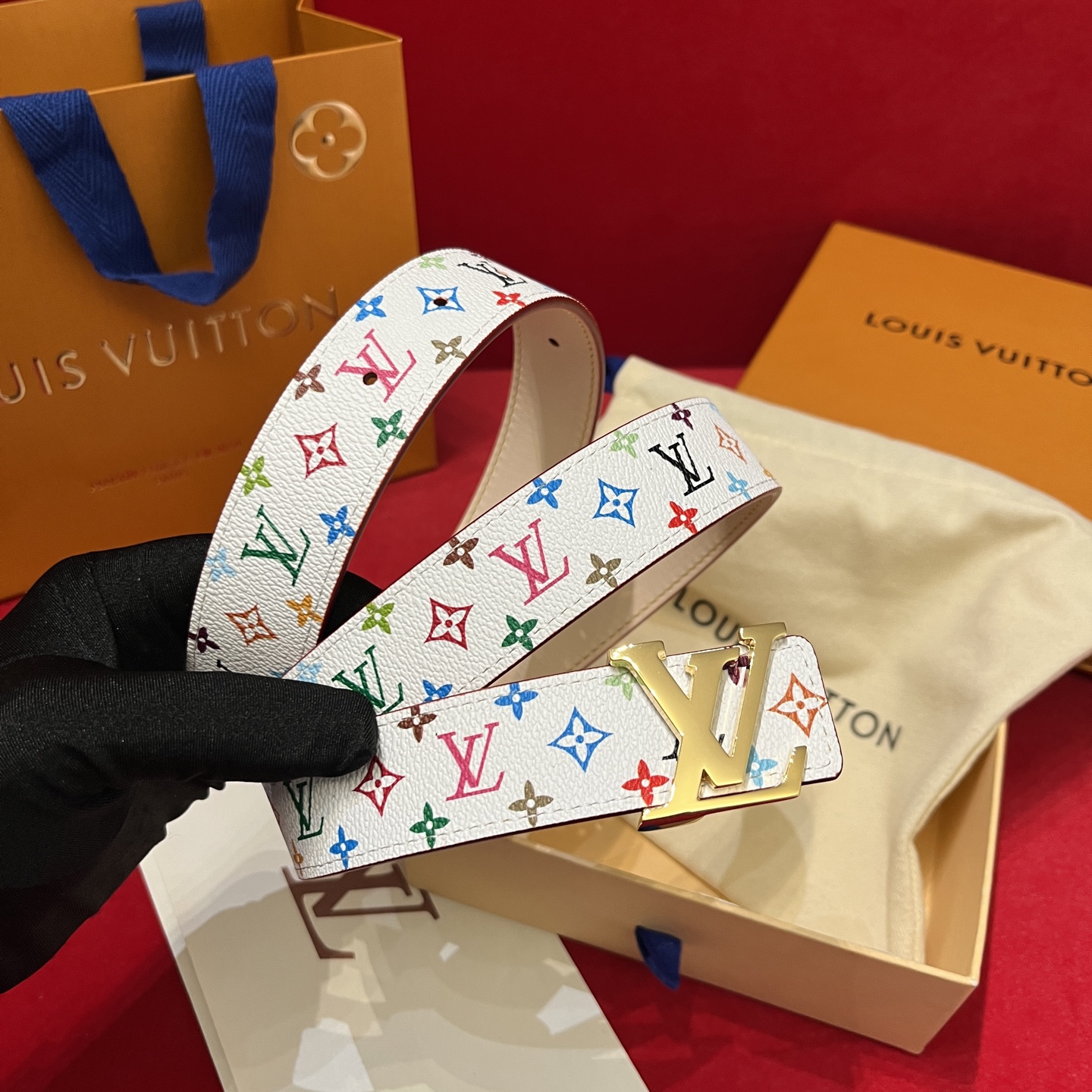NIGO Louis Vuitton x TM Women's Logo Printed Solid Color Reversible Belt Jewelry Width（A-K 3CM L-S 2CM）Accessories #nigo76746