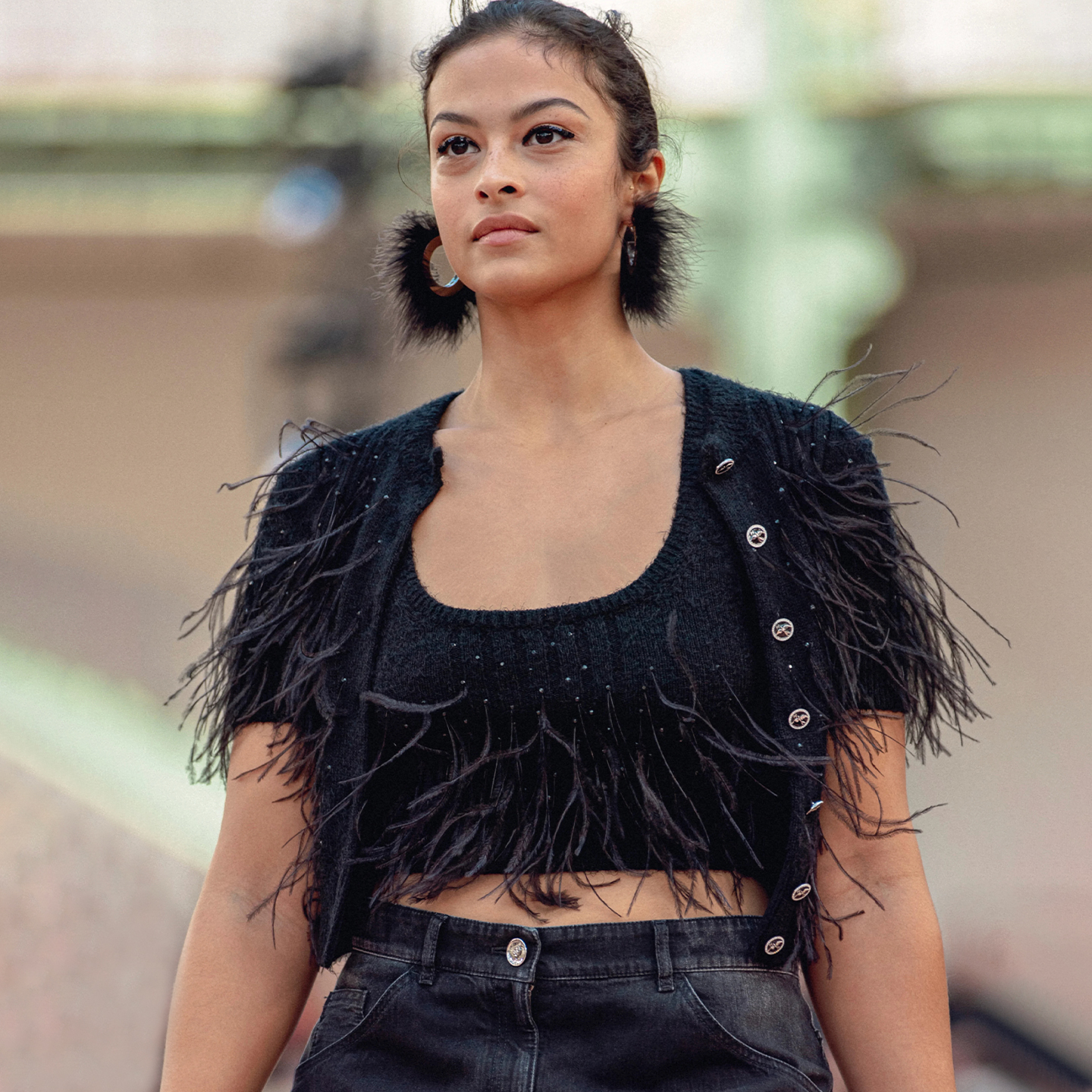 NIGO Chanel Women's High Street Spring And Summer Solid Color Feather Hot Drill U Neck Cotton Silk Sleeveless Pullover Undershirts Vest Ngvp #nigo1547