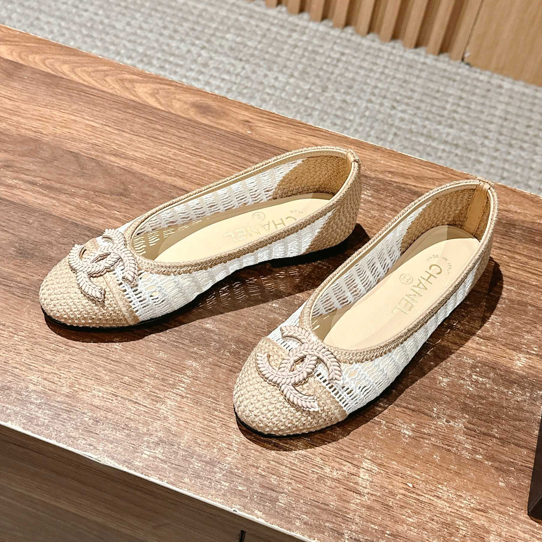 NIGO Chanel Women's Summer Solid Colour Mesh Ballet Flat Simple Dance Shoes #nigo76748