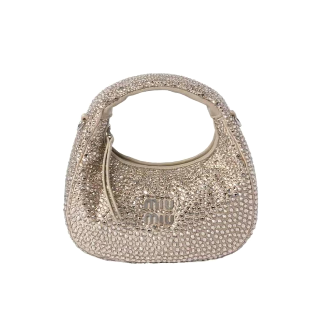 NIGO MiuMiu Wander Women's Metal Engraved Logo Detachable Chain Shoulder Strap Faux Crystal Embellished Shoulder Slanting Handbag Bag Bags #nigo76744