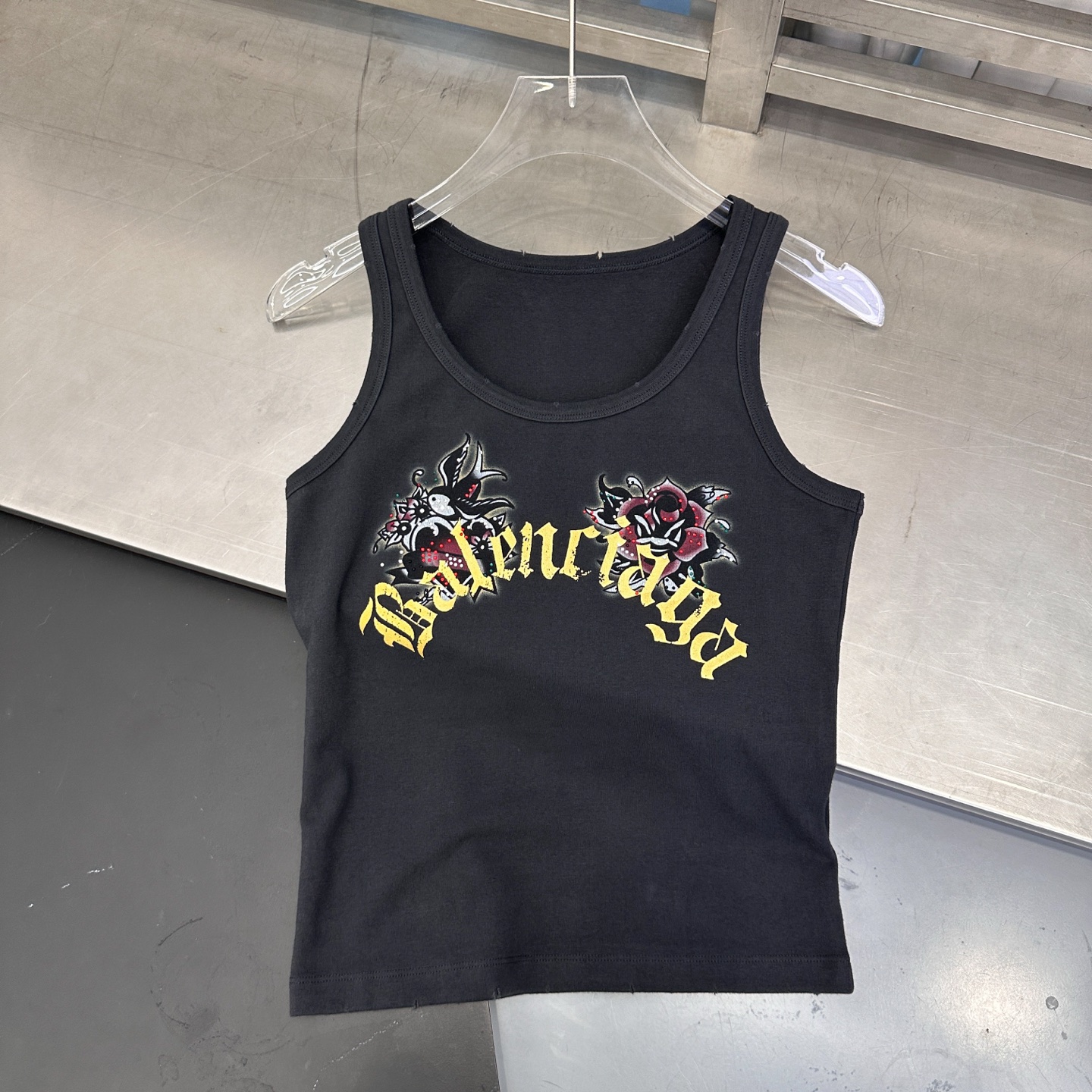 NIGO Balenciaga Women's Summer Monogram Printed Solid Colour Cotton Tank Top #nigo76763