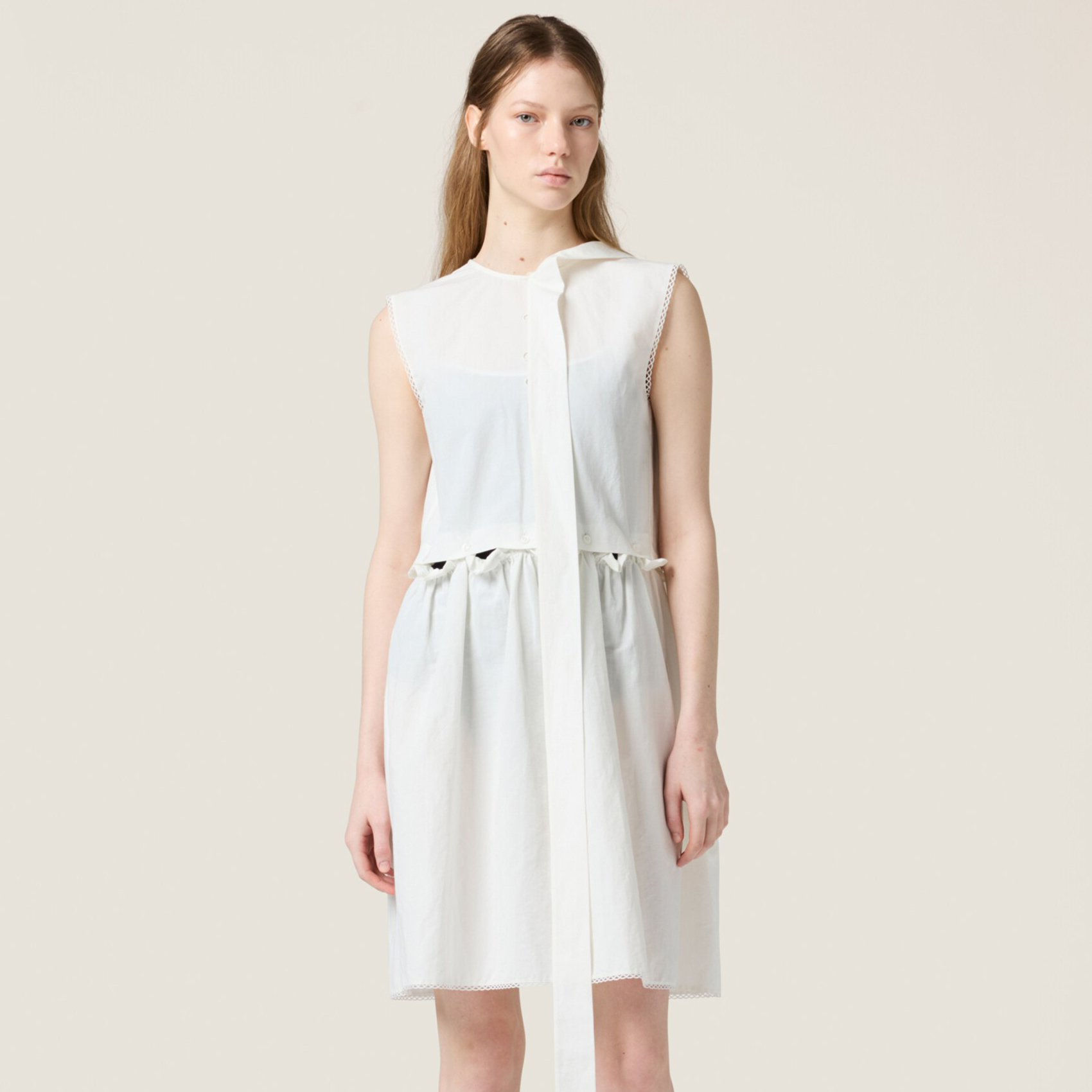 NIGO MiuMiu Women's Summer Solid Colour Cotton Linen Flutter Belt Sleeveless Dresses #nigo76761