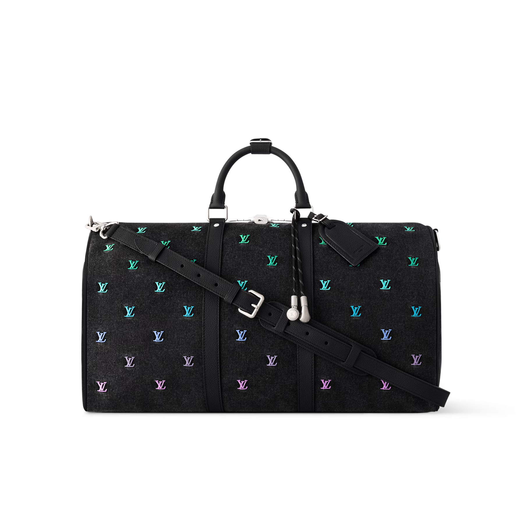 NIGO Louis Vuitton Keepall Bandoulière 50 Men's Letter Embroidery Colourful Printing Solid Colour Detachable Adjustable Shoulder Strap Denim Shoulder Slant Tote Bag Bags #nigo76751