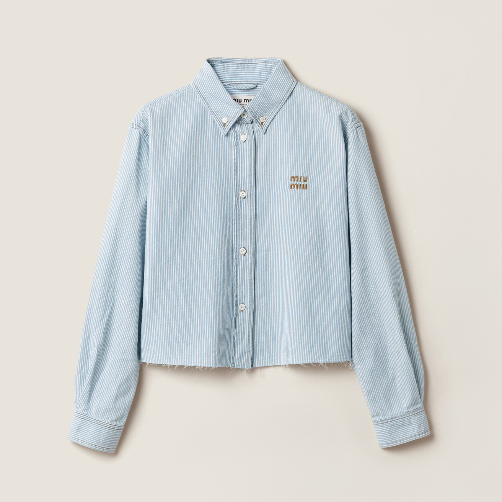 NIGO MiuMiu Women's Striped Printed Solid Colour Single Breasted Long Sleeve Denim Shirt Jacket Casual Elastic Waist Shorts Set Suit #nigo76754