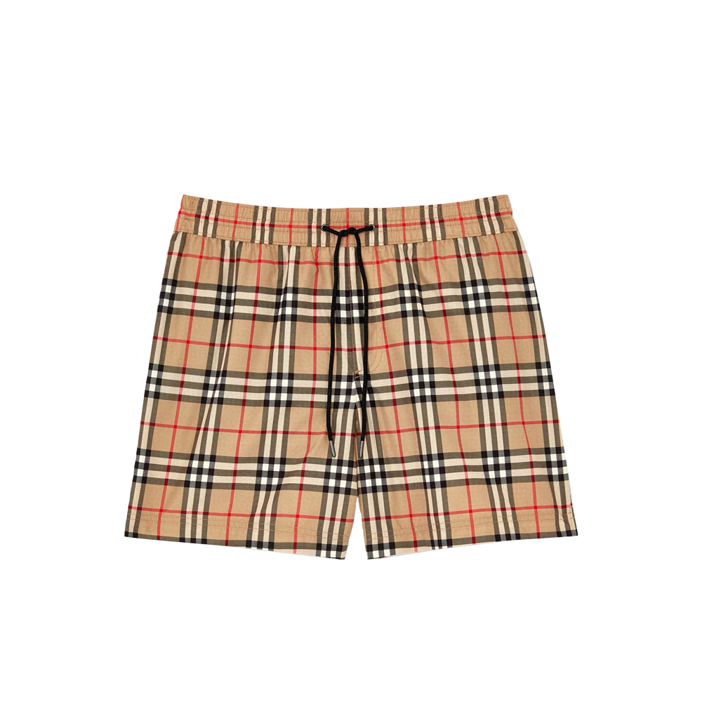 NIGO Burberry Men's Summer Check Drawstring Cinch Band Polyester Casual Shorts #nigo76756