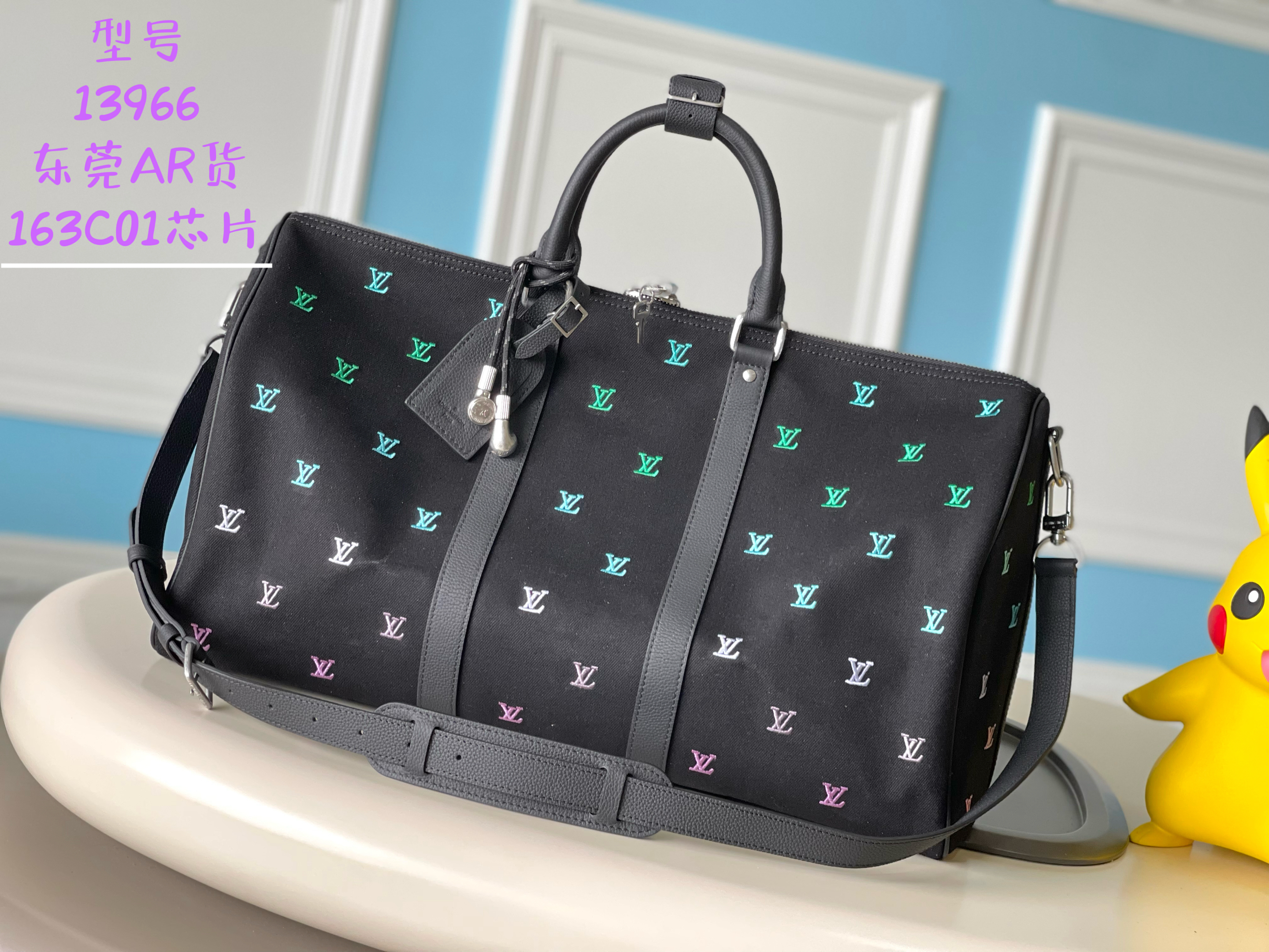 NIGO Louis Vuitton Keepall Bandoulière 50 Men's Letter Embroidery Colourful Printing Solid Colour Detachable Adjustable Shoulder Strap Denim Shoulder Slant Tote Bag Bags #nigo76751