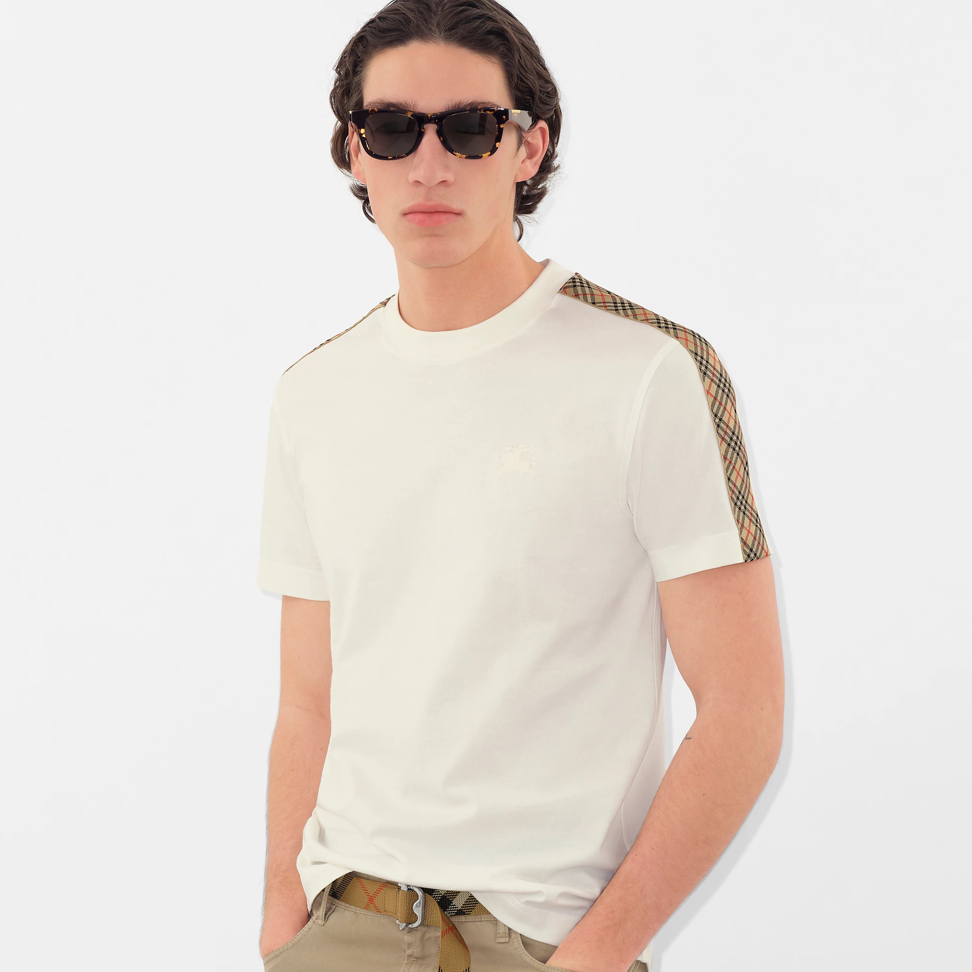 NIGO Burberry Men's Summer War Horse Embroidery Check Print Short Sleeve Round Neck T-Shirt #nigo76765