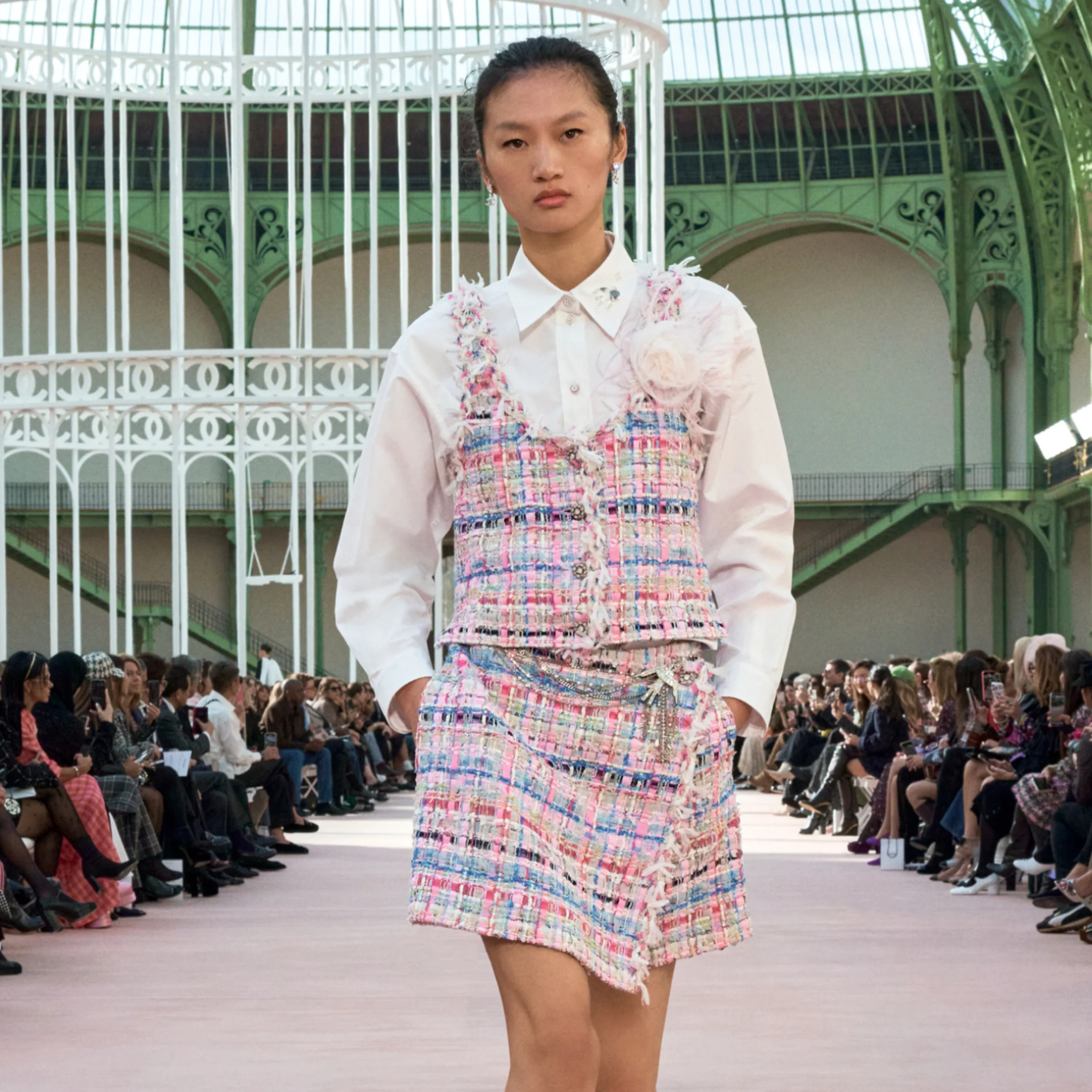 NIGO Chanel Women's Spring And Autumn High Street Cotton And Silk Tweed Multicolor Round Neck Sleeveless Vest Casual Mid Waist Shorts Ngvp #nigo1551