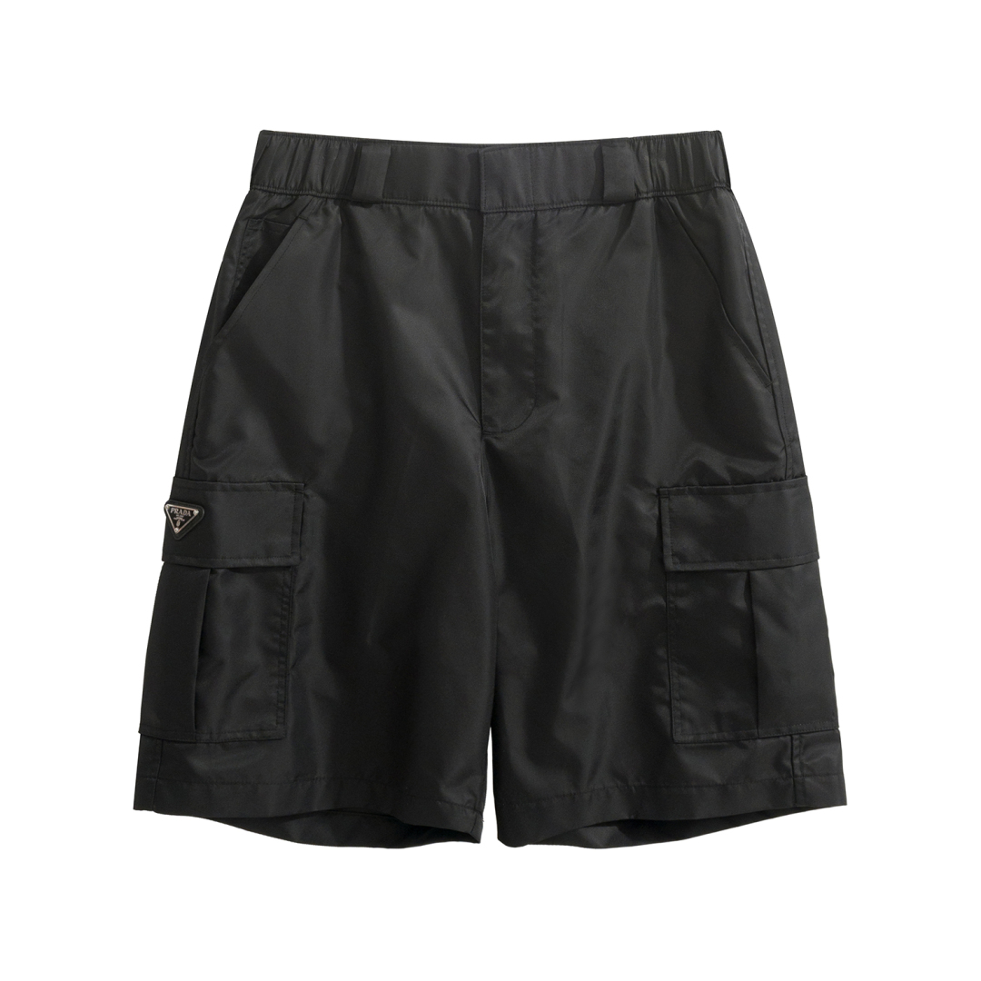 NIGO Prada Men's Summer Nylon Multi-Pocket Elastic Waist Solid Color Casual Work Shorts #nigo81195