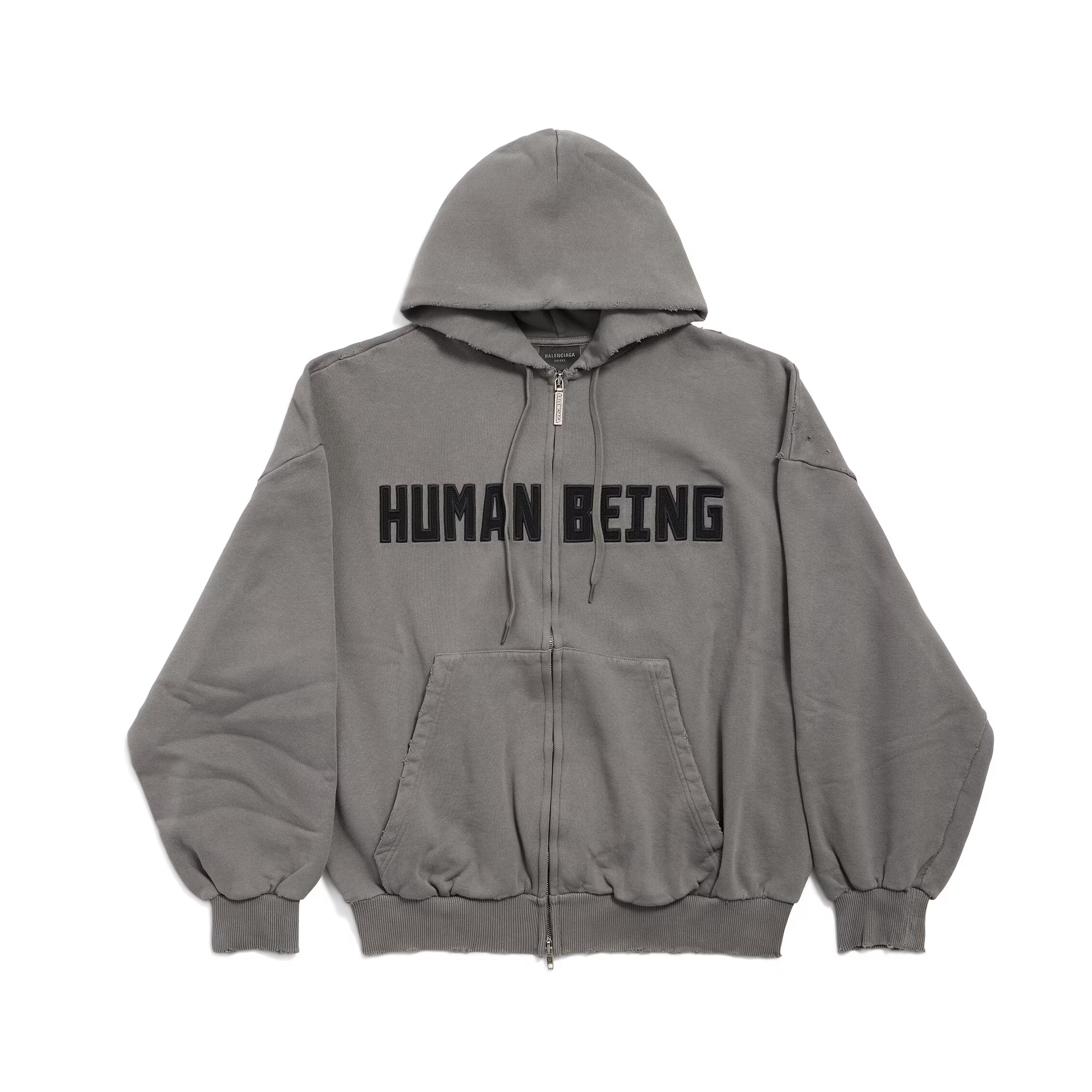 NIGO Balenciaga Men's HUMAN BEING SHIFTED Zipper Hoodie Vintage Washed Sweatshirt Jacket Casual Solid Color Pants Straight Sweatpants Suit Set Ngvp #nigo1549