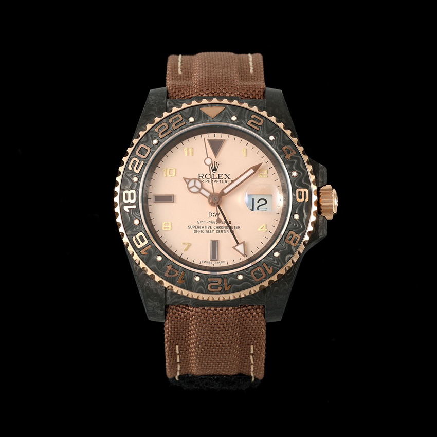 NIGO DIW Rolex GMT-Master ll V3 Men's Colour Block Automatic Cotton and Linen Strap Mechanical Watch #nigo76778