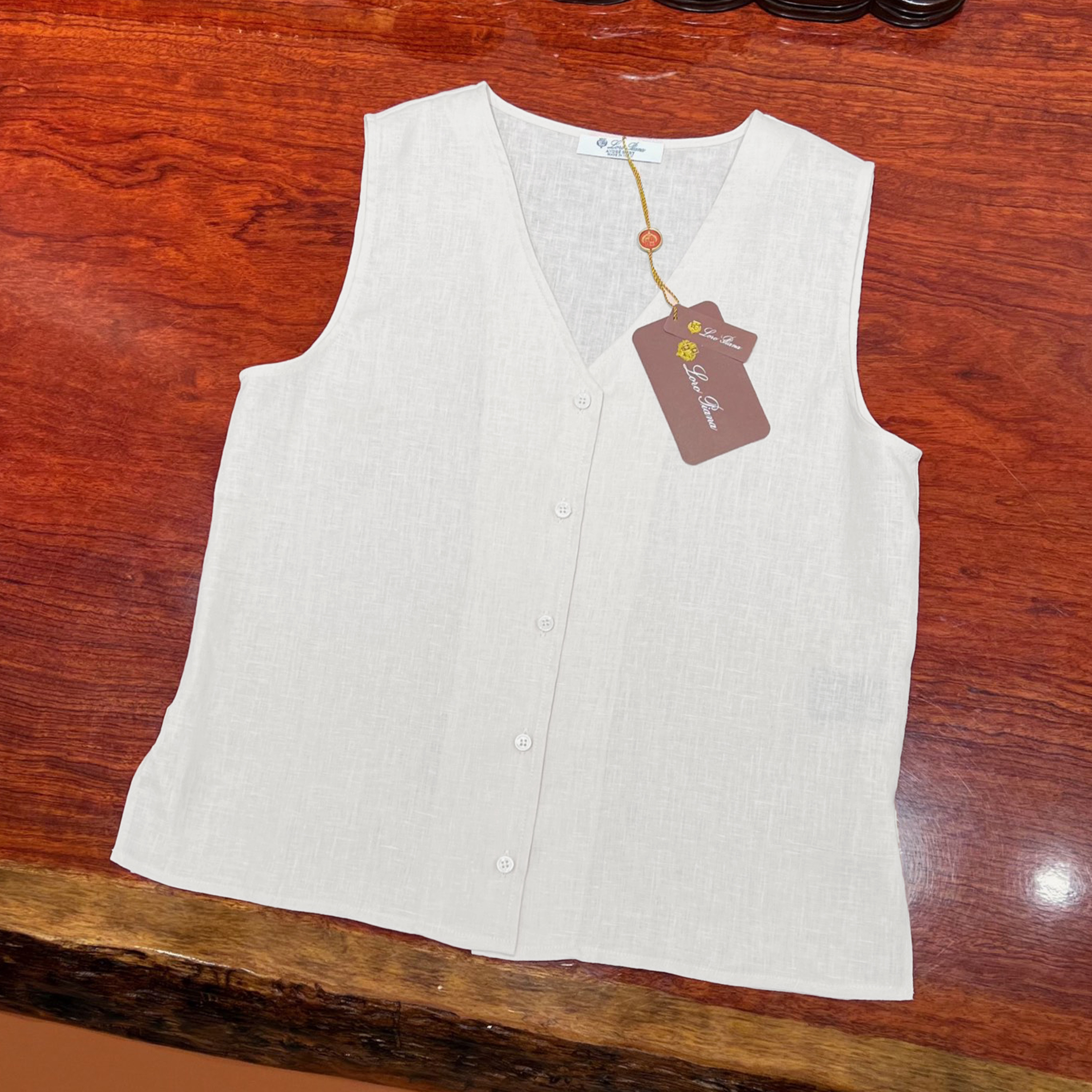 NIGO Loro Piana Women's Spring And Summer Delicate V-neck Waistcoat Linen Silhouette Elegant And Versatile T-shirt Vest Tops Ngvp #nigo1614