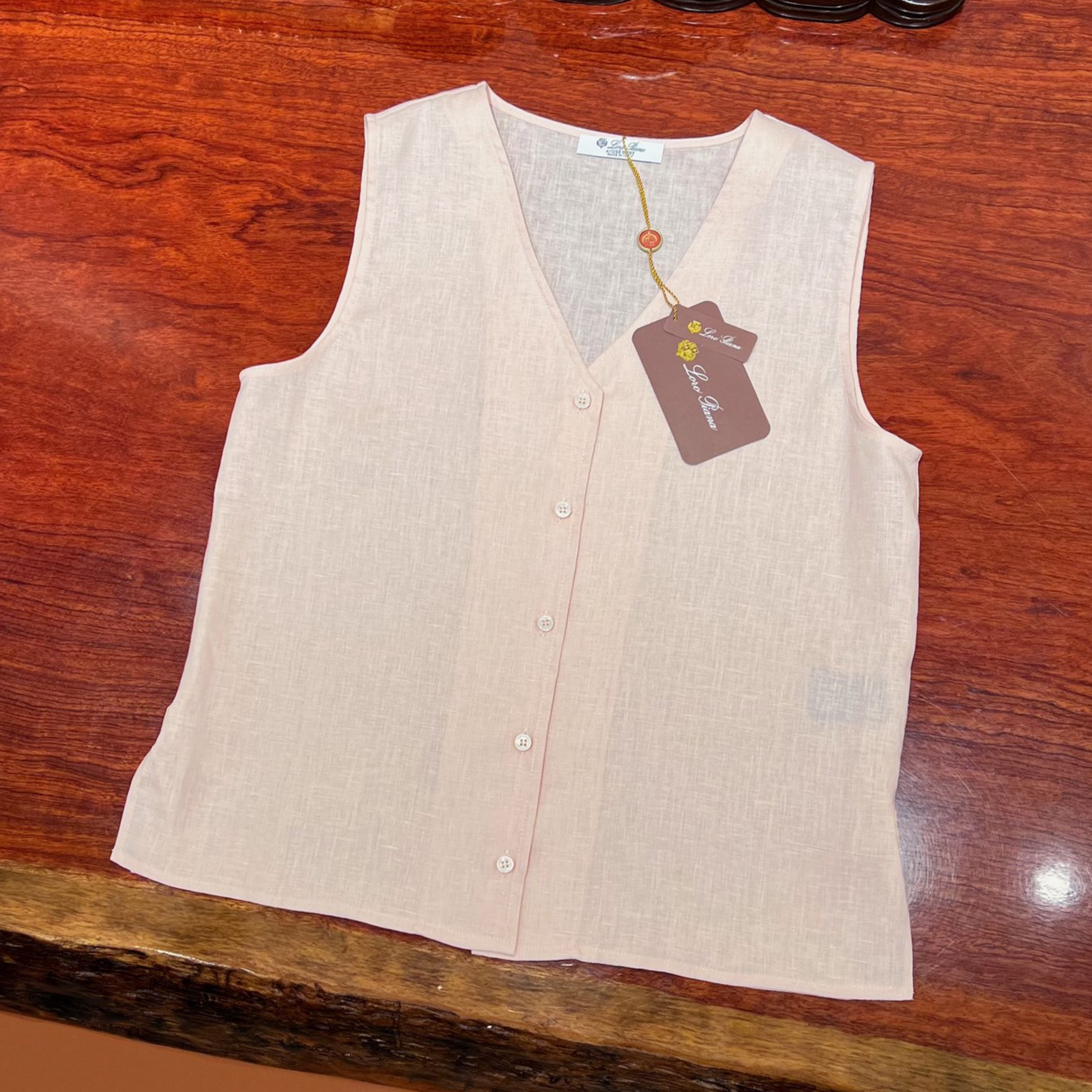 NIGO Loro Piana Women's Spring And Summer Delicate V-neck Waistcoat Linen Silhouette Elegant And Versatile T-shirt Vest Tops Ngvp #nigo1614