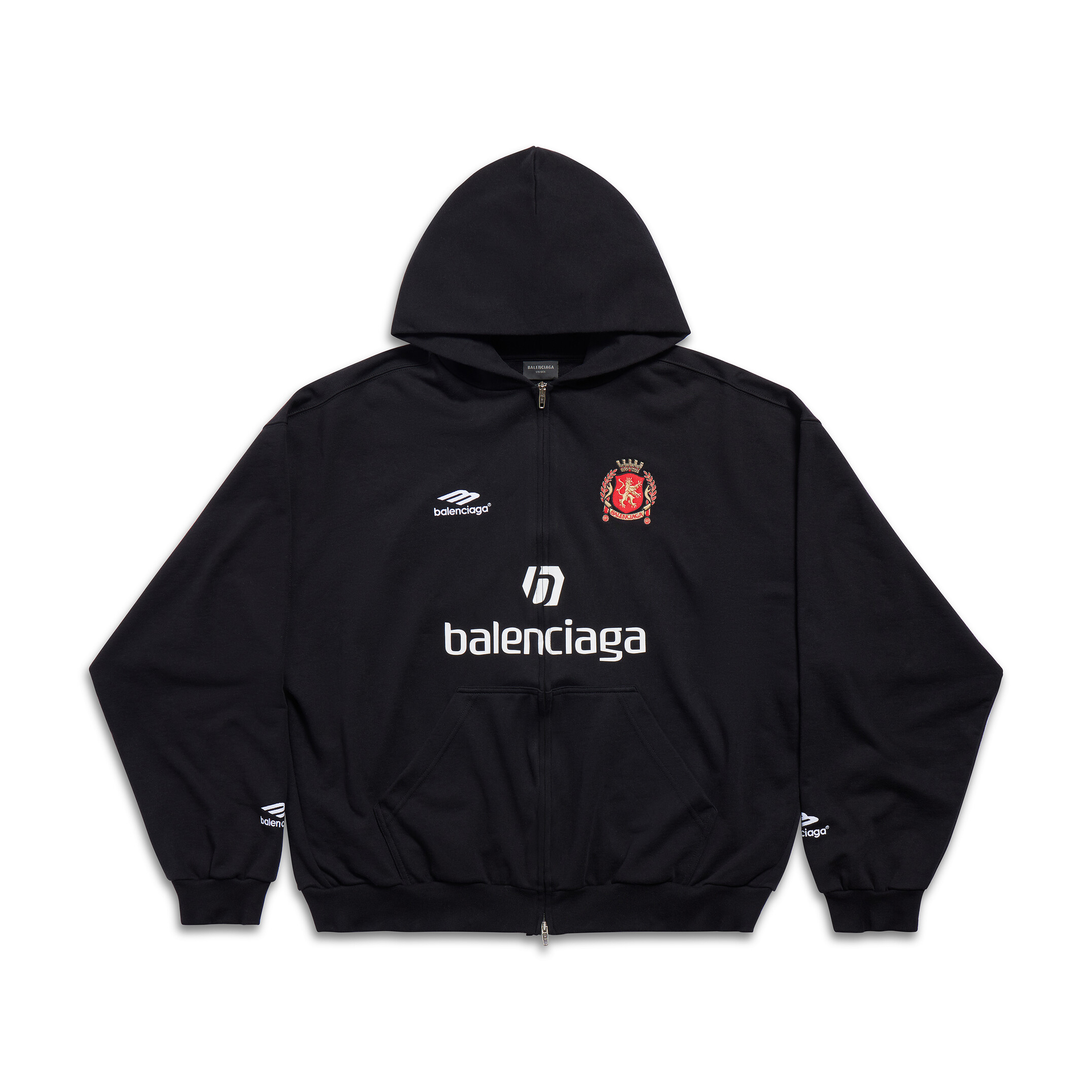 NIGO Balenciaga Shanghai Soccer Hoodie Men's Spring Autumn Black and White Medium Fit Zip Up Hooded Zip Up Long Sleeve Jacket #nigo76768