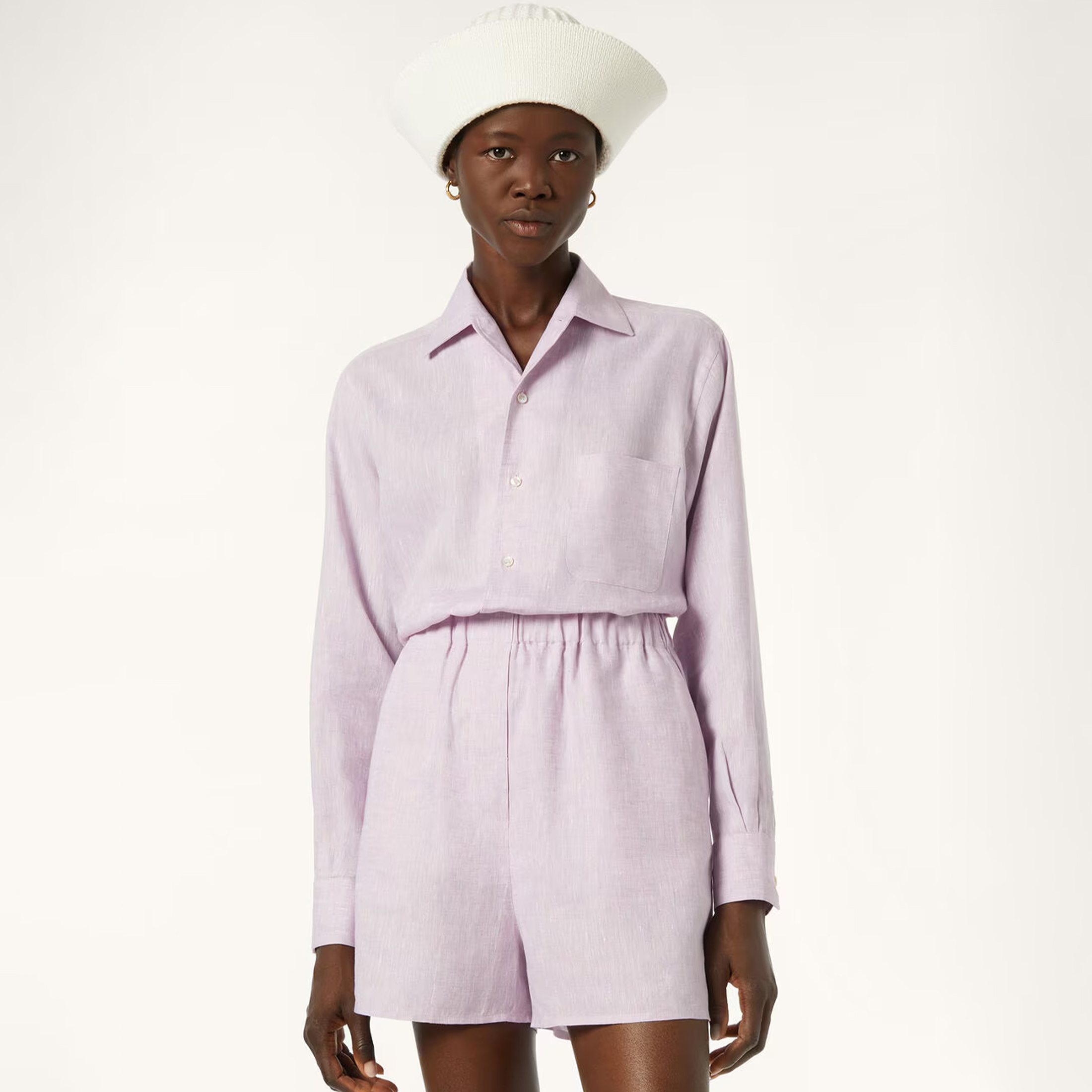 NIGO Loro Piana André Women's Shirt Spring And Summer Solid Colour Fashion Temperament Linen Lapel Single-breasted Shirt Ngvp #nigo1611