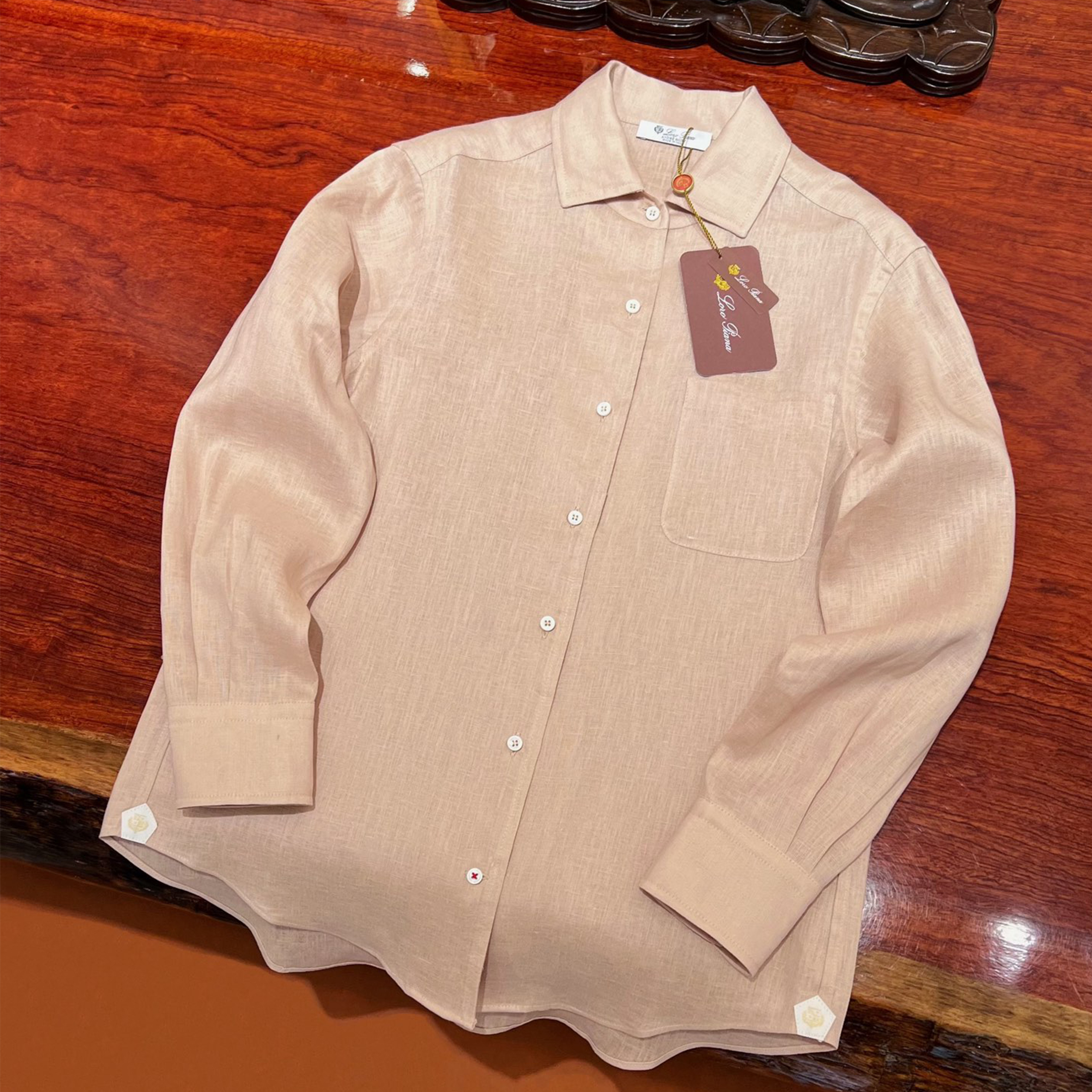 NIGO Loro Piana André Women's Shirt Spring And Summer Solid Colour Fashion Temperament Linen Lapel Single-breasted Shirt Ngvp #nigo1611