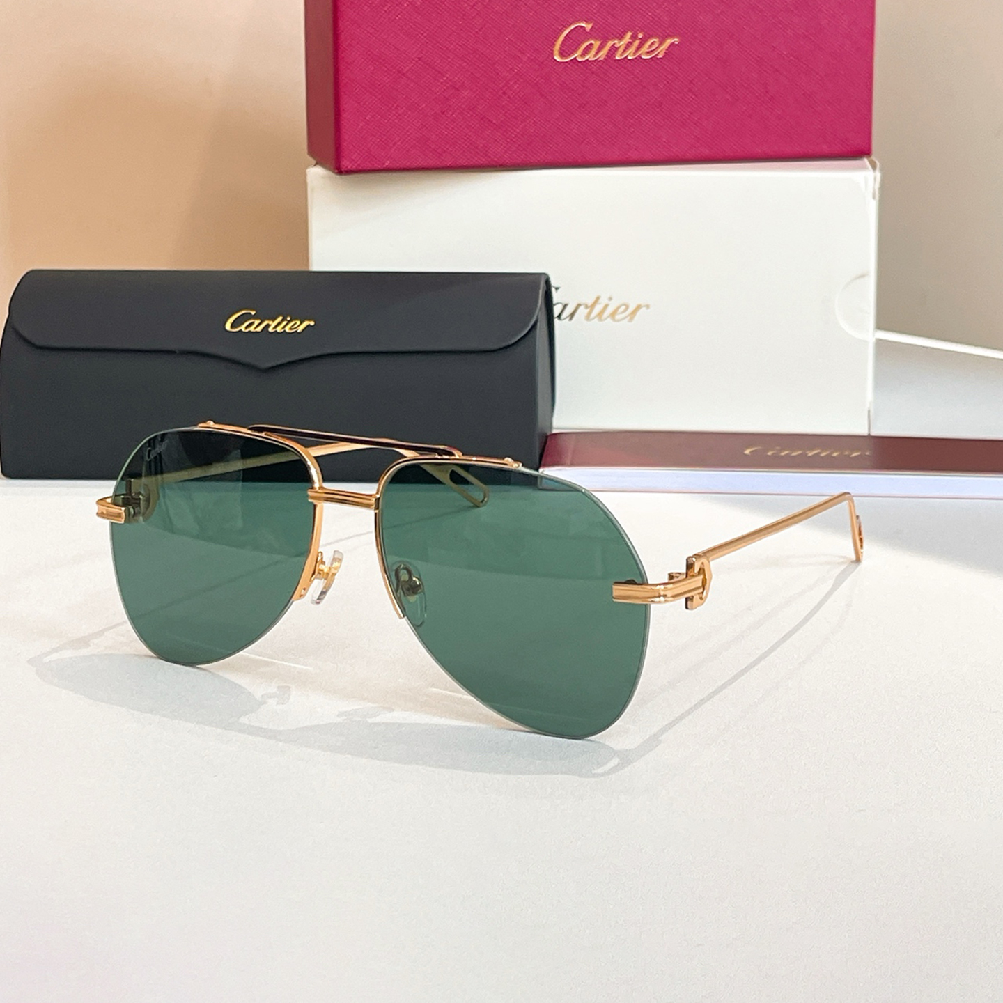 NIGO Cartier PREMIÈRE DE CARTIER Men's Women's Aviator Style Solid Color Sunglasses Fashion Accessories Ngvp #nigo1556