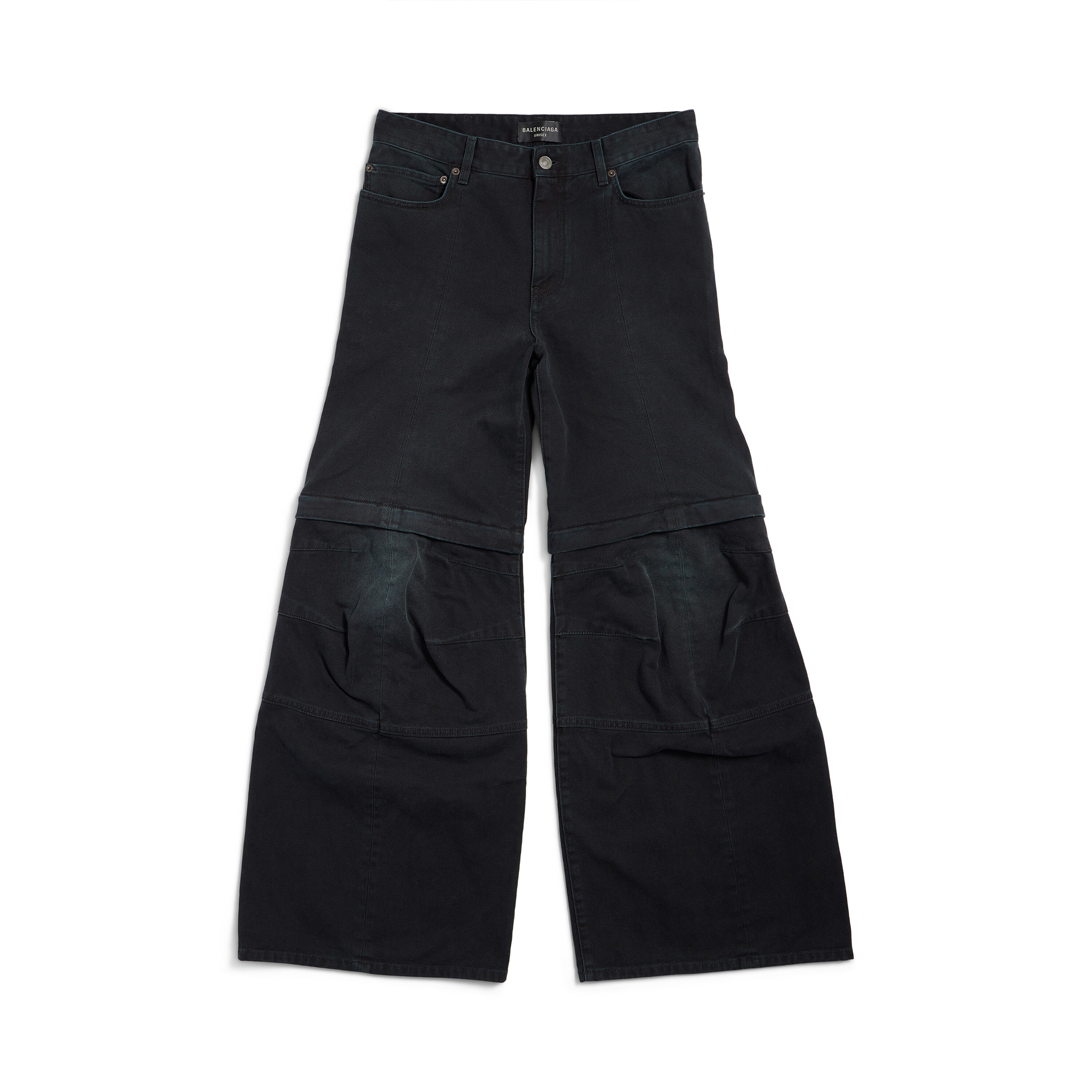 NIGO Balenciaga Cargo Flared Pants Women's Men's Spring And Autumn Removable Shorts  Black Do Old Knee Design High Street Trend Wide Leg Trousers Ngvp #nigo1619