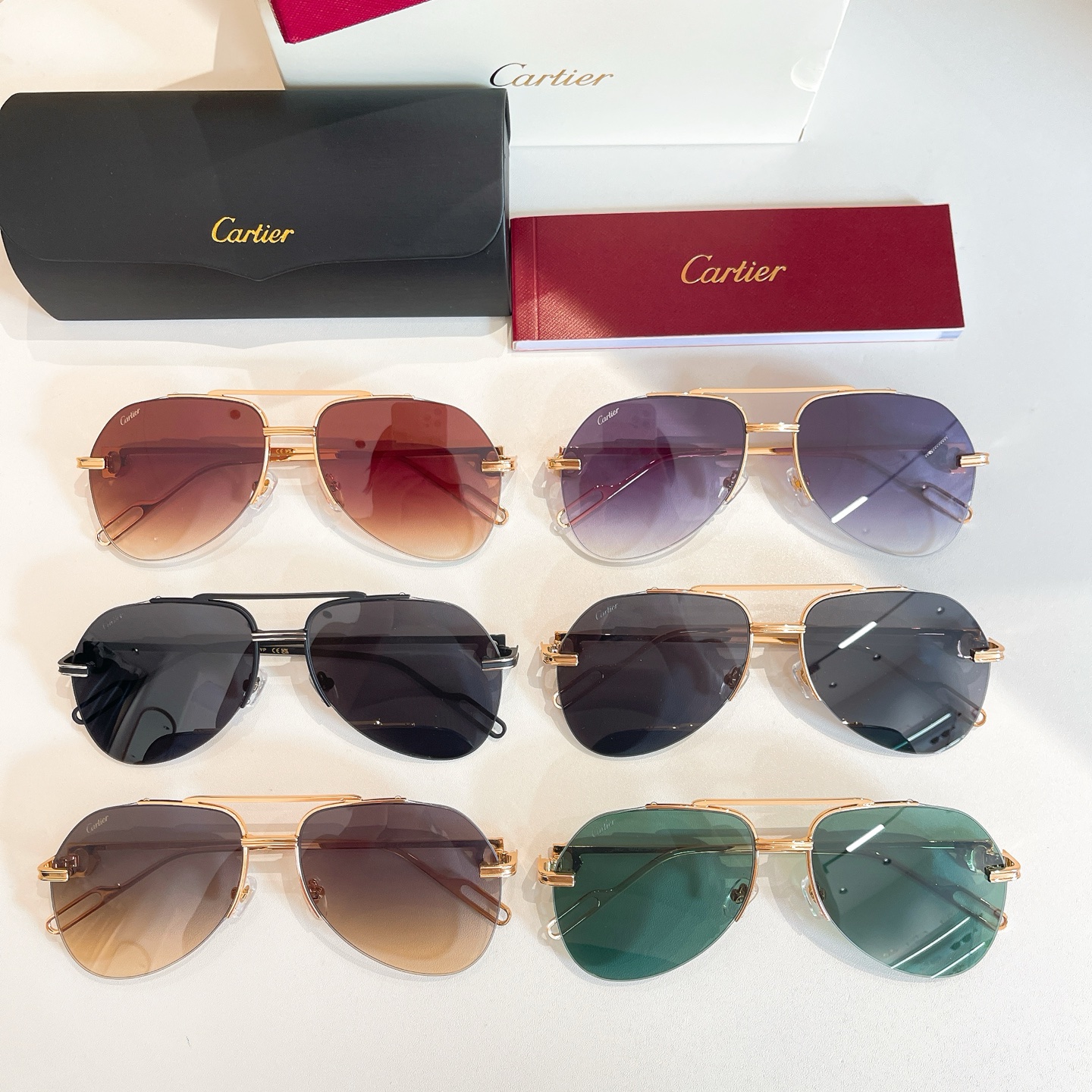 NIGO Cartier PREMIÈRE DE CARTIER Men's Women's Aviator Style Solid Color Sunglasses Fashion Accessories Ngvp #nigo1556