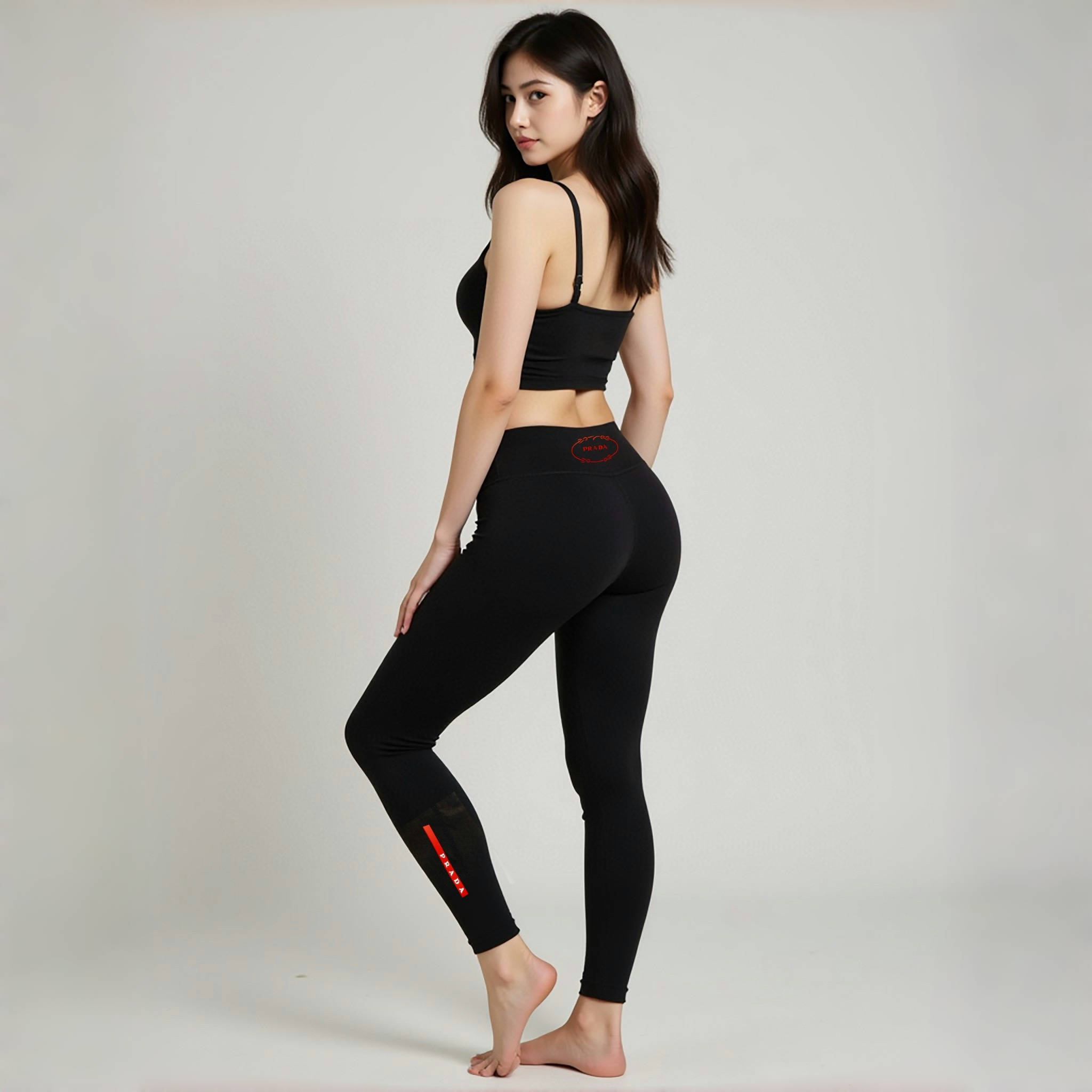 NIGO Prada Women's Solid Colour High Stretch Nylon Fibre Fabric Yoga Pants #nigo76776