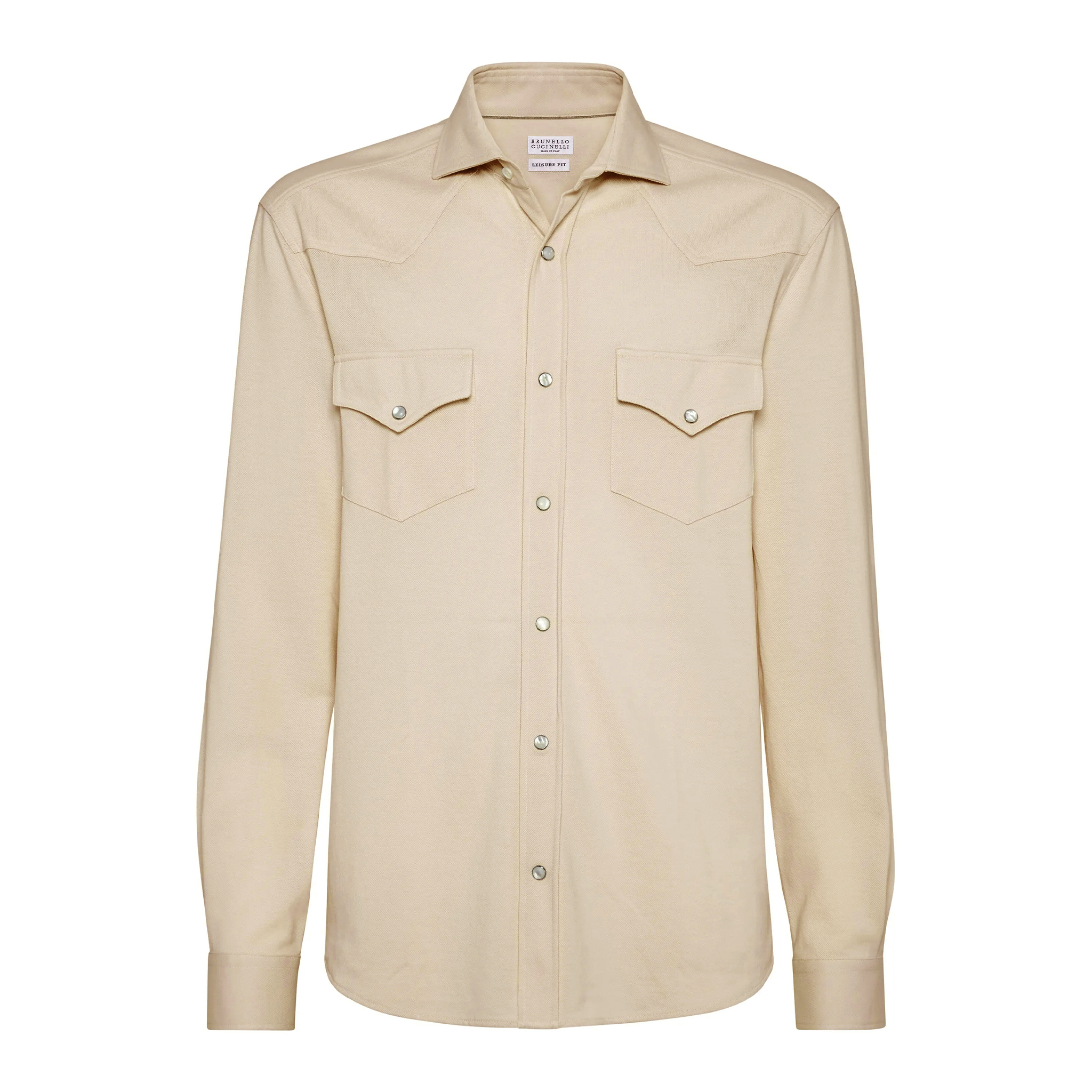 NIGO Brunello Cucinelli Men's Spring And Fall Cotton Lapel Solid Color Single-Breasted Chest Pocket Long Sleeve Fitted Shirt Ngvp #nigo1557